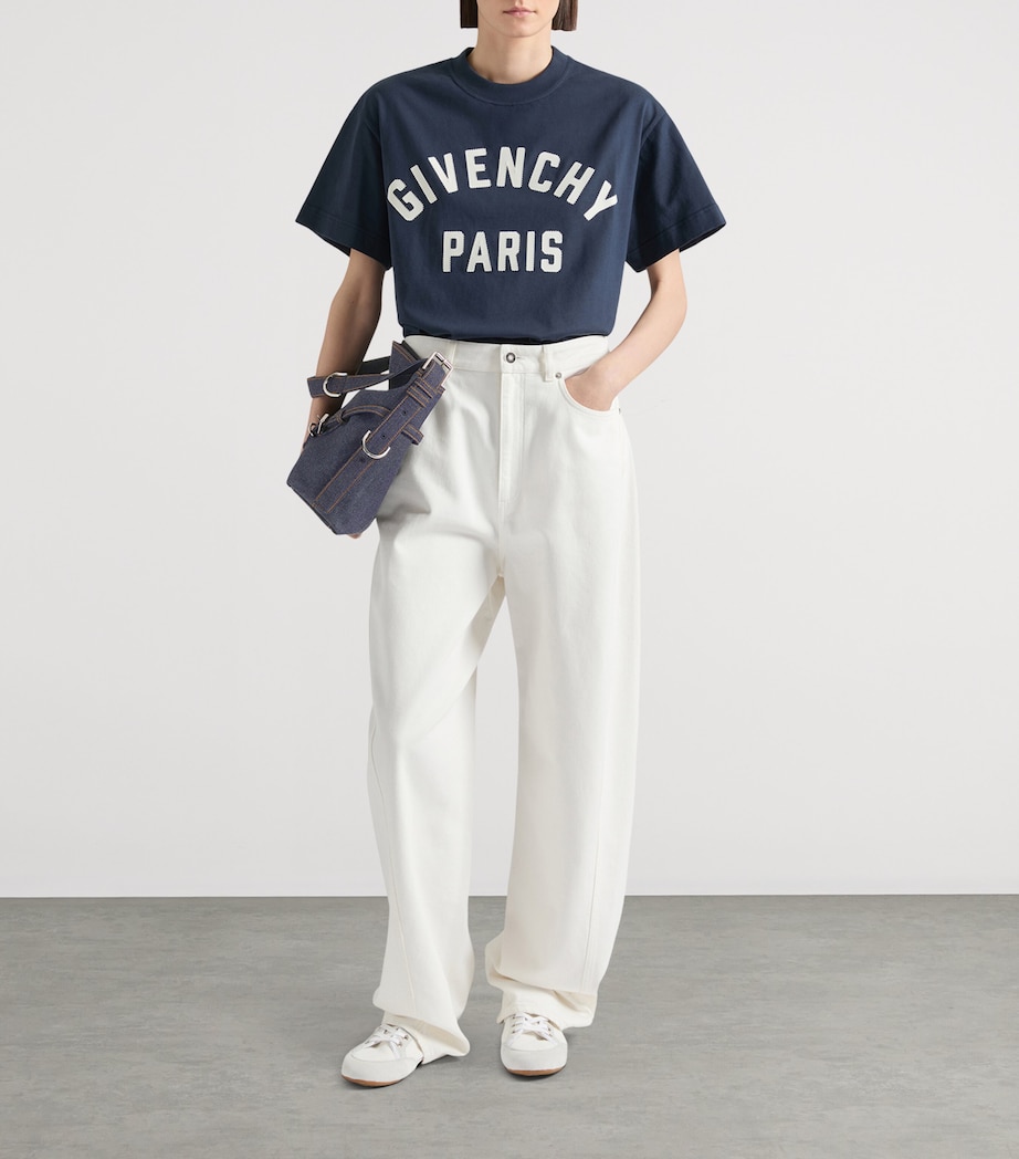 Logo Boxy T-Shirt NAVY/WHITE Image 2