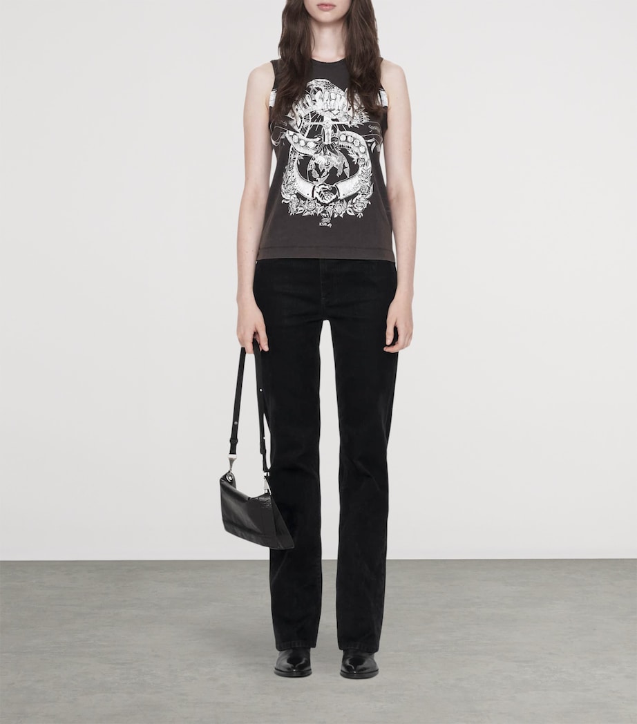 AllSaints Womens Organic Cotton Jenny Tank Top Washed Black Image 2