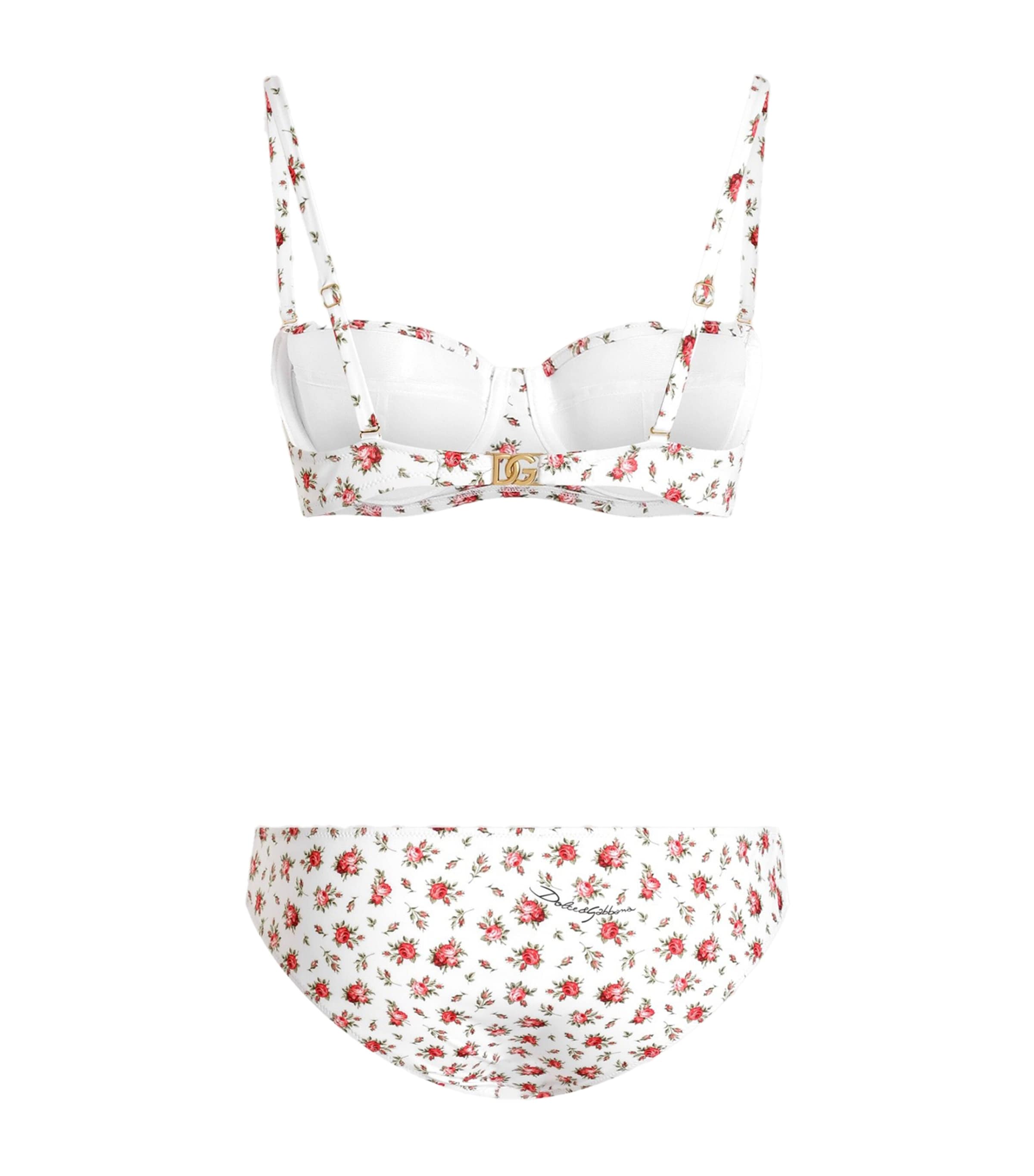 Dolce&Gabbana Womens Floral Underwired Bikini Rose Image 2