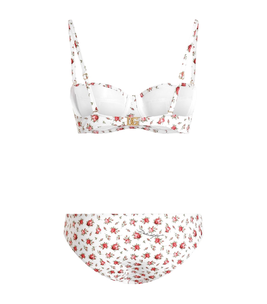 Dolce&Gabbana Womens Floral Underwired Bikini Rose Image 2