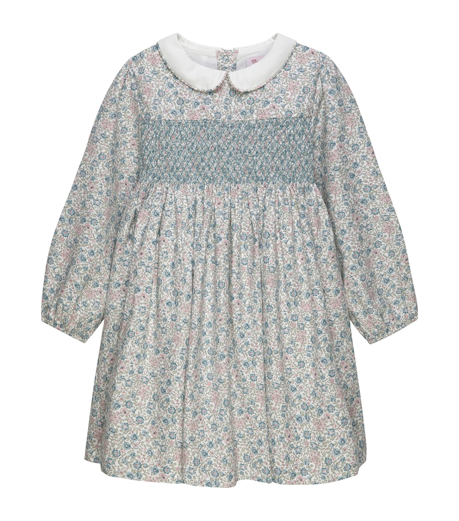 Trotters Cotton Floral Lina Dress (2-5 Years) Blue Image 1