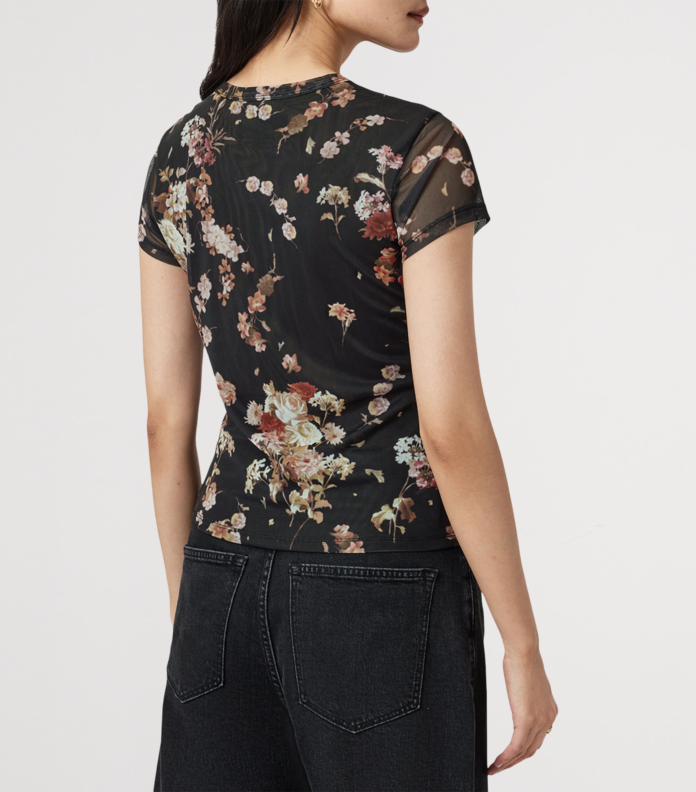 Floral Print Ellie T-Shirt ARMADA BLACK Image 5