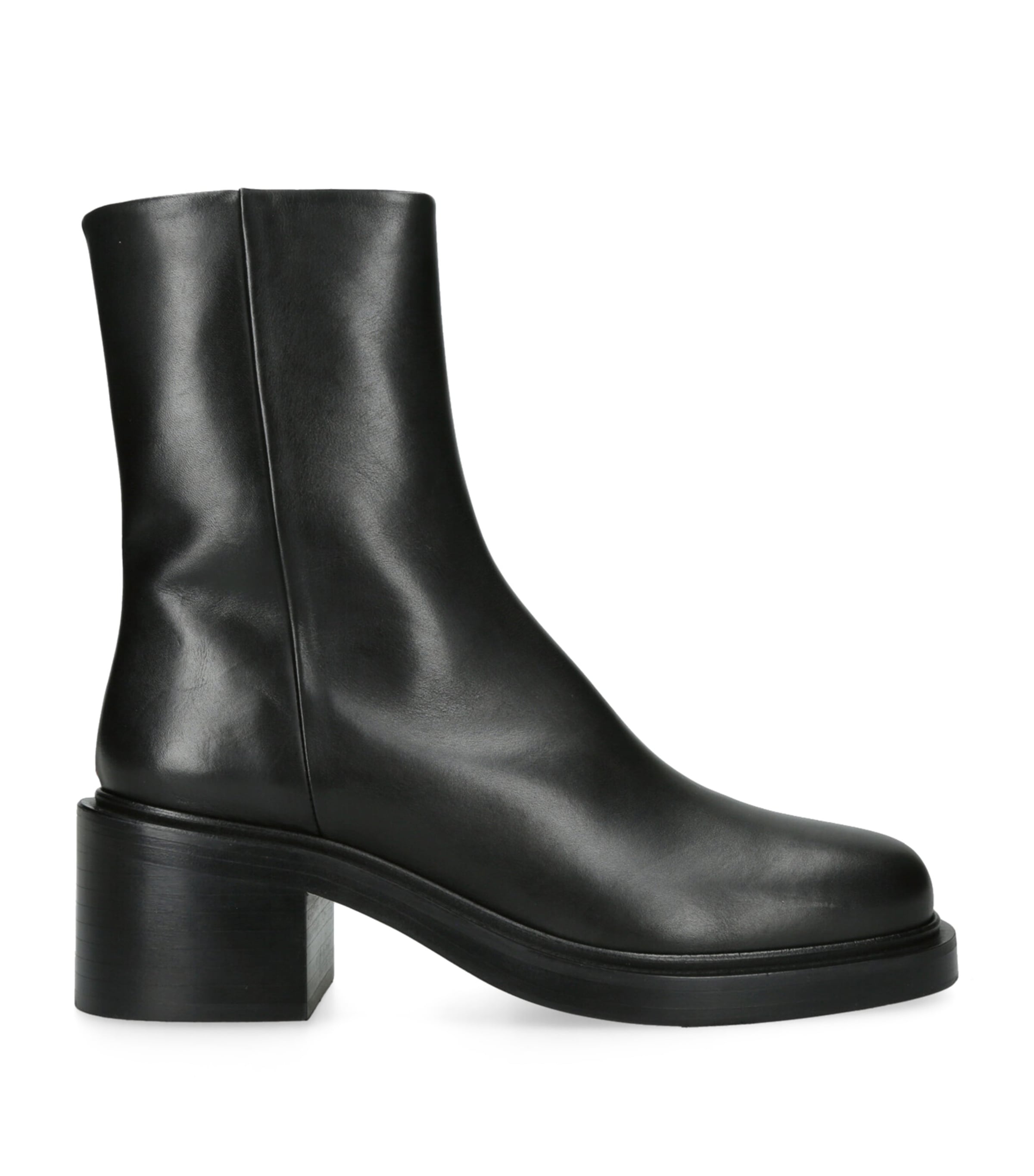 Aeyde Leather Teddy Ankle Boots 65 In Black