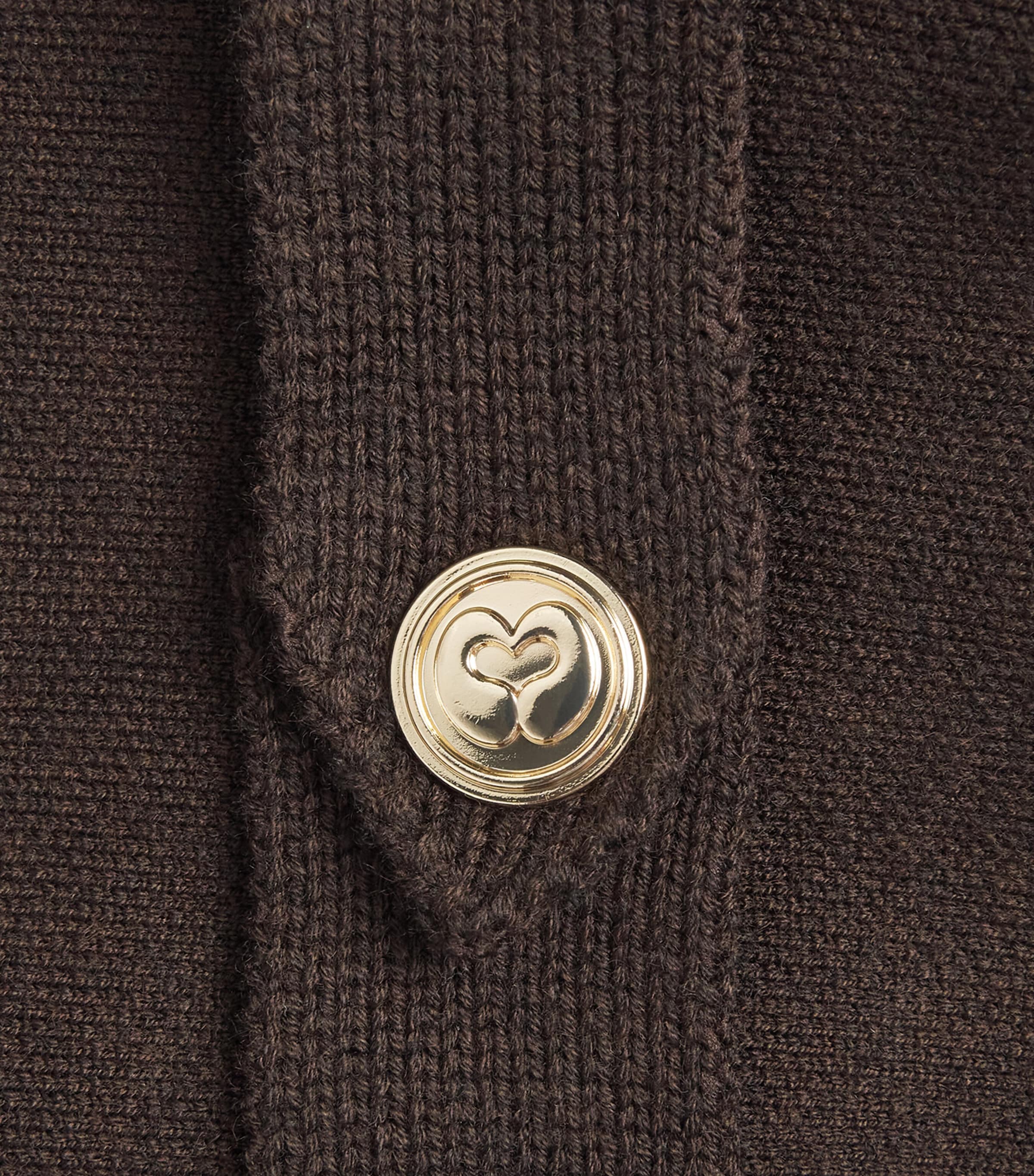 Maje Womens Cape-Effect Cardigan Dark Brown Image 6