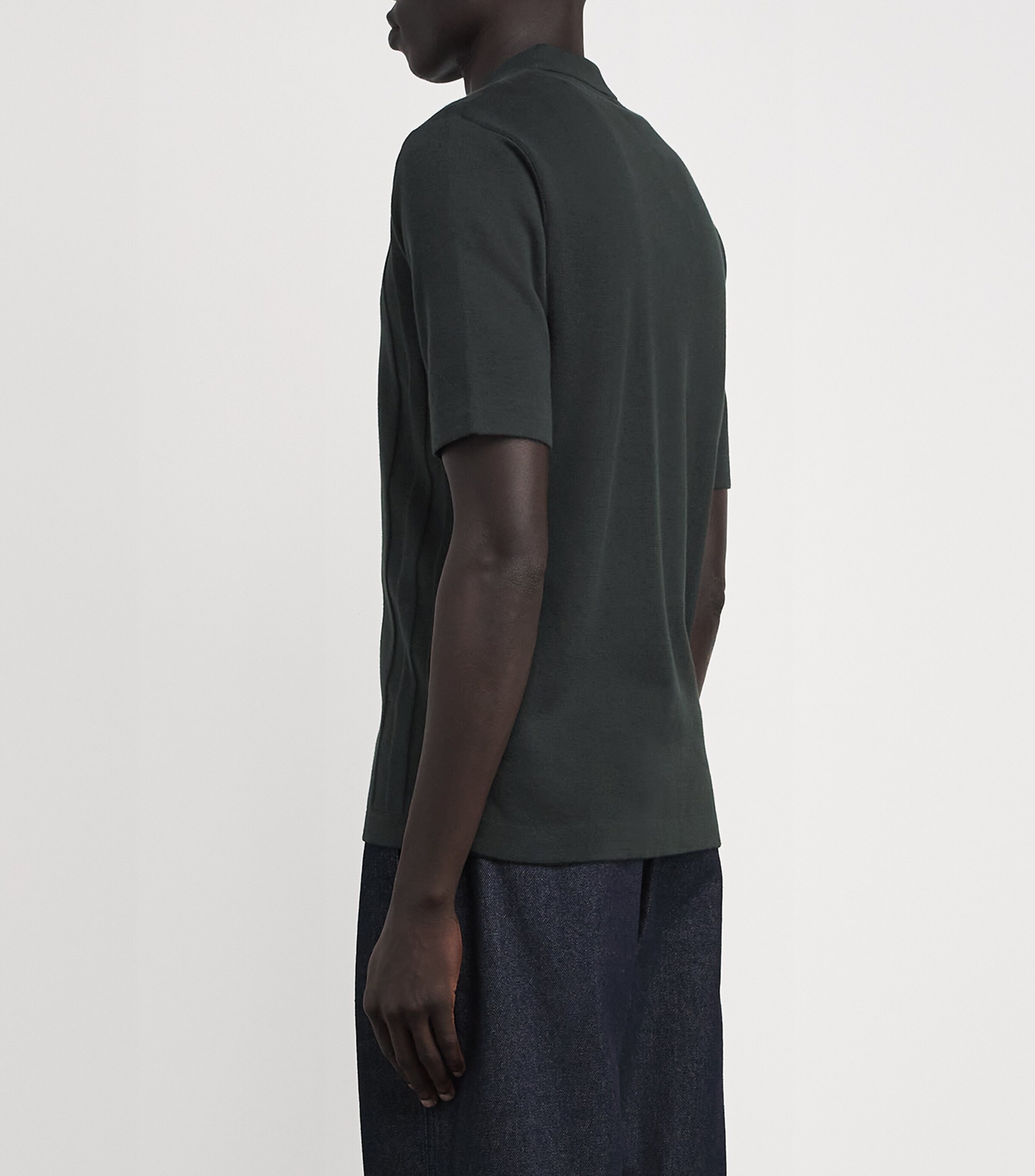 Fred Perry Mens Cotton Knitted Polo Shirt Grn Image 4