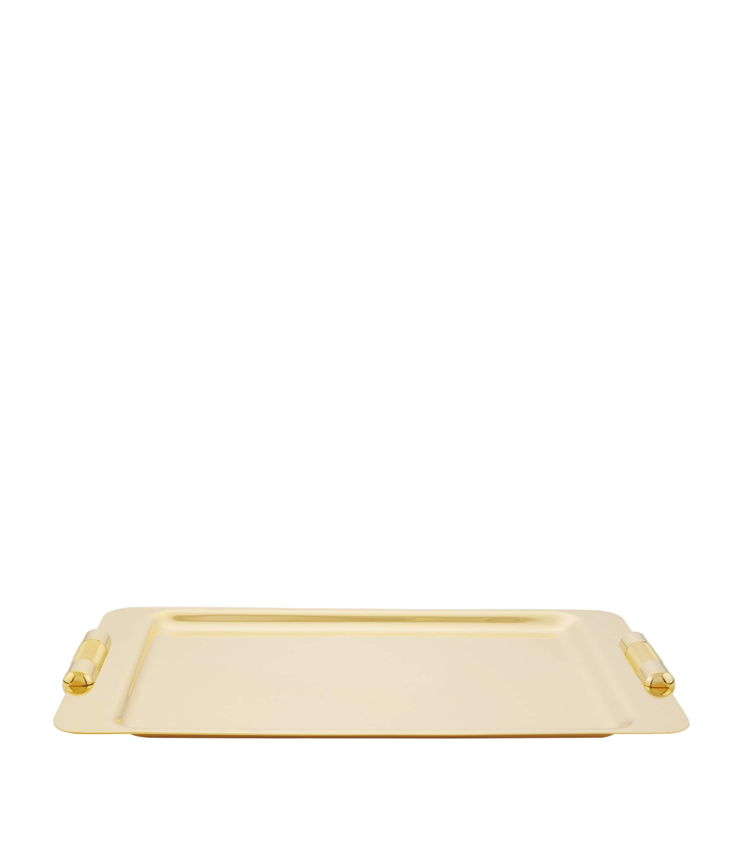 Zodiac Large Cylinder Gold-plated Tray In Gold