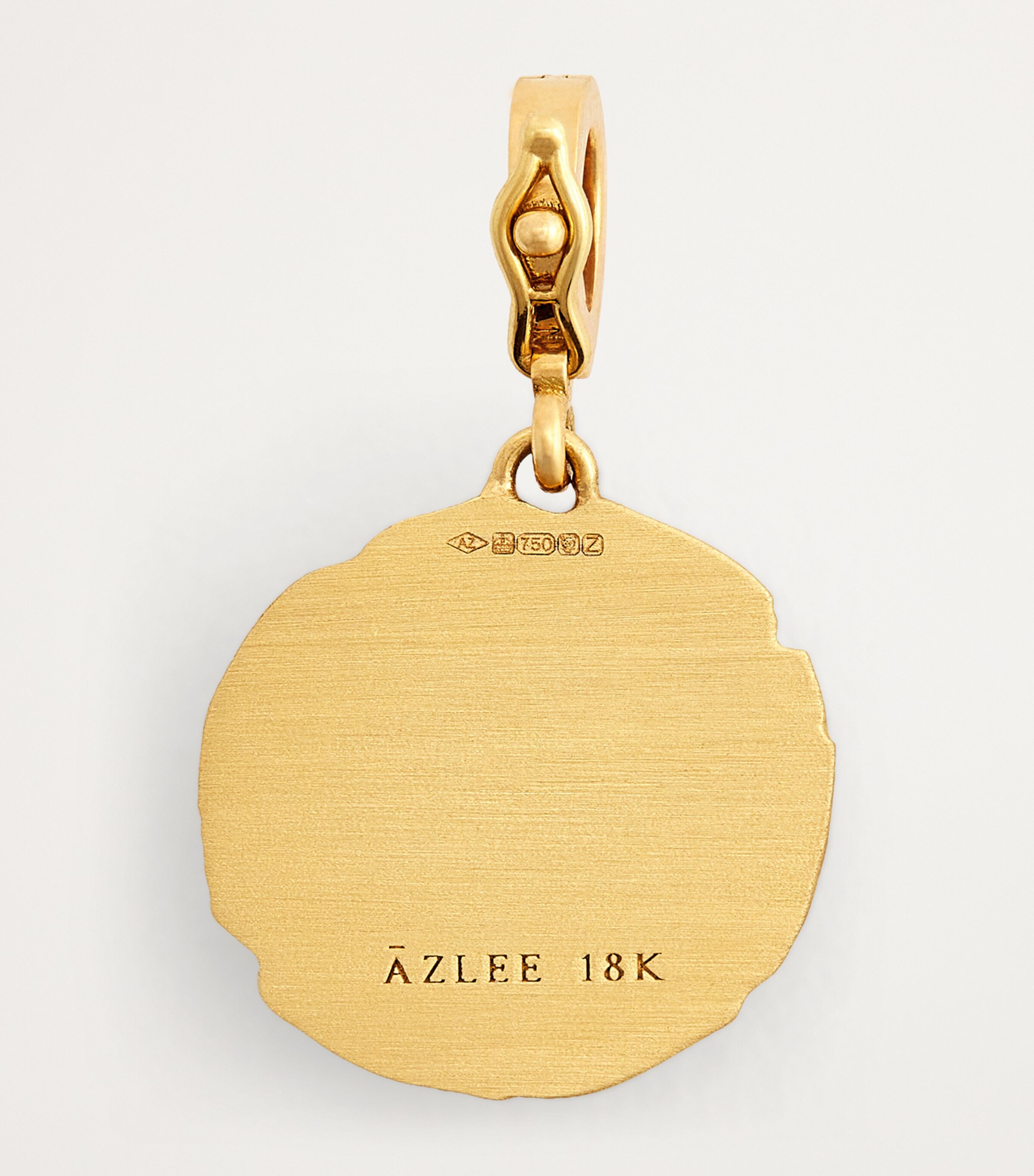 Small Yellow Gold, Diamond and Emerald Trio Coin Charm YELLOW GOLD Image 3