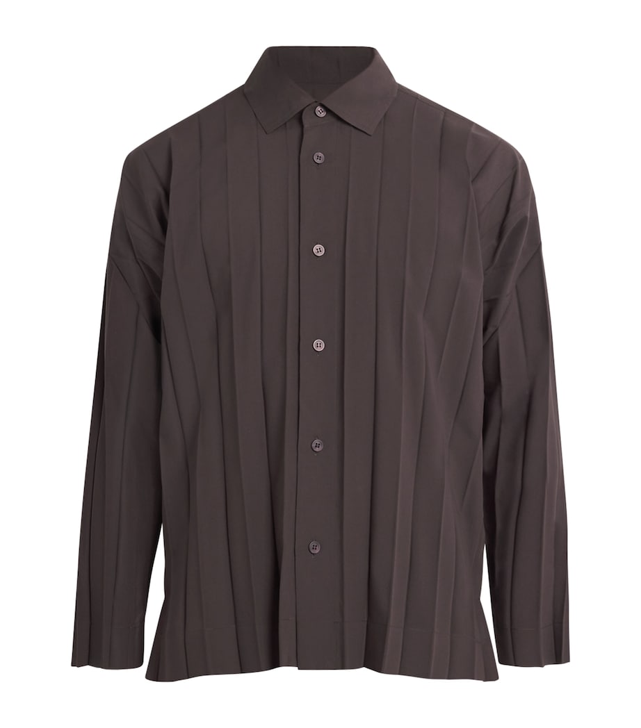 Pleated Edge Shirt 49-DARK BROWN Image 1