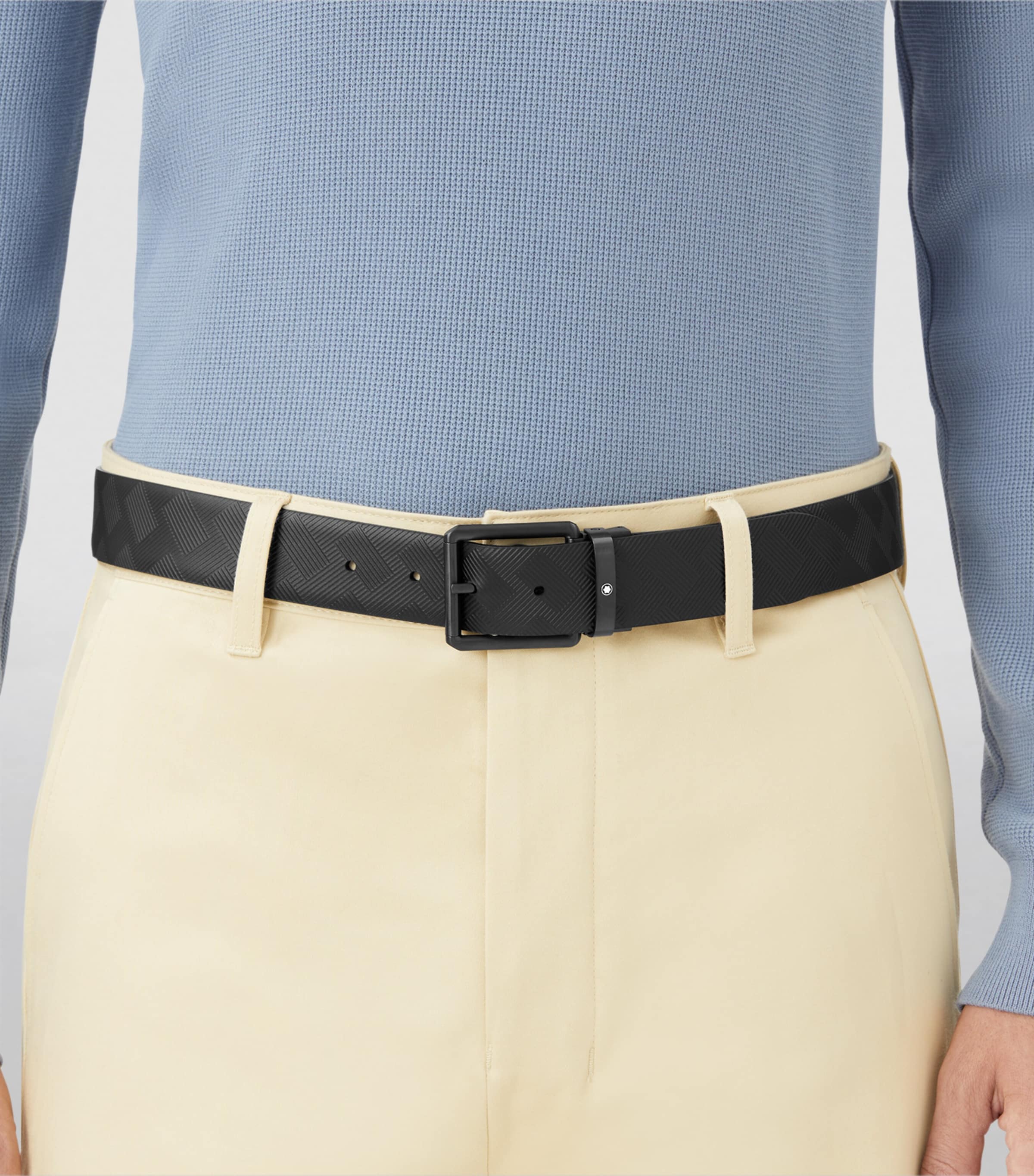 Leather Patterned Belt BLACK Image 2