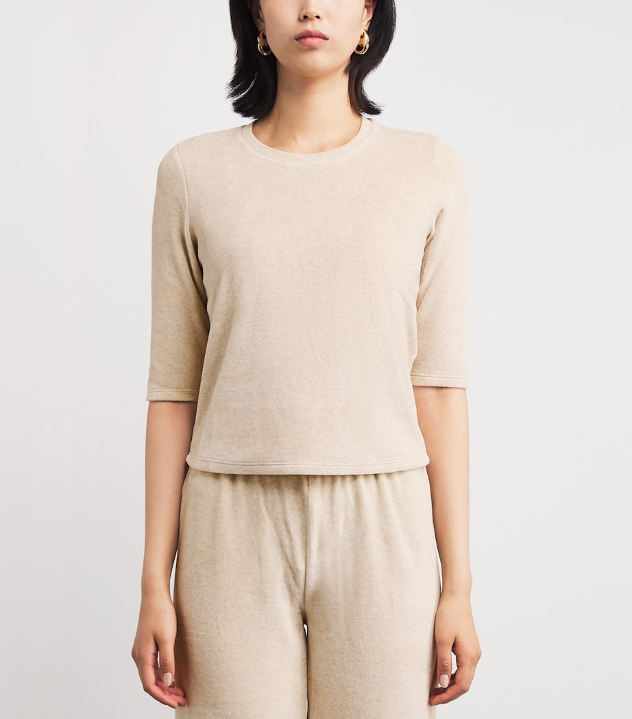 Suzie Kondi Womens Cotton-Blend Corfu T-Shirt Oatmeal Heather Image 3