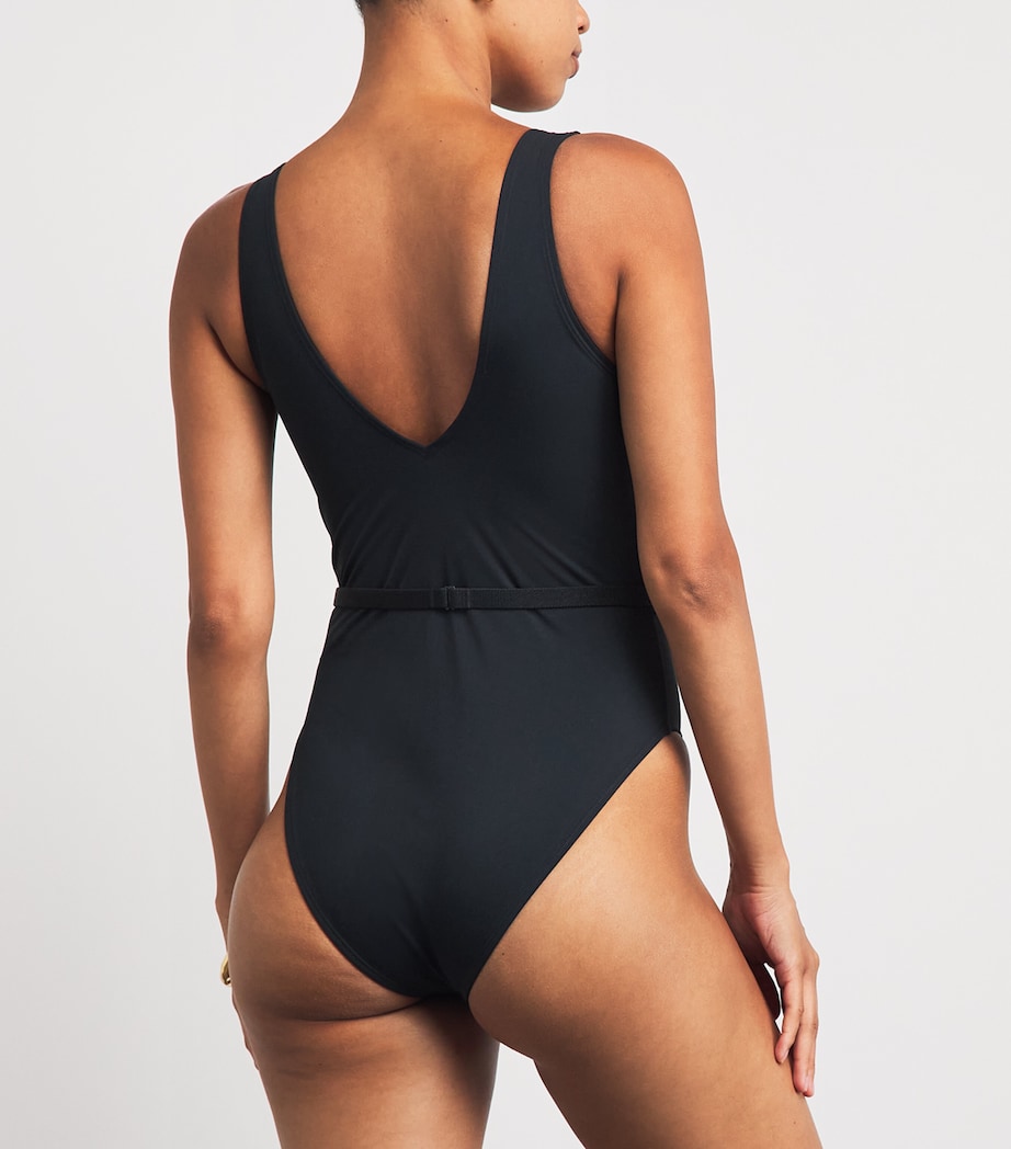 Tory Burch Womens Belted Romy Swimsuit Black Image 3