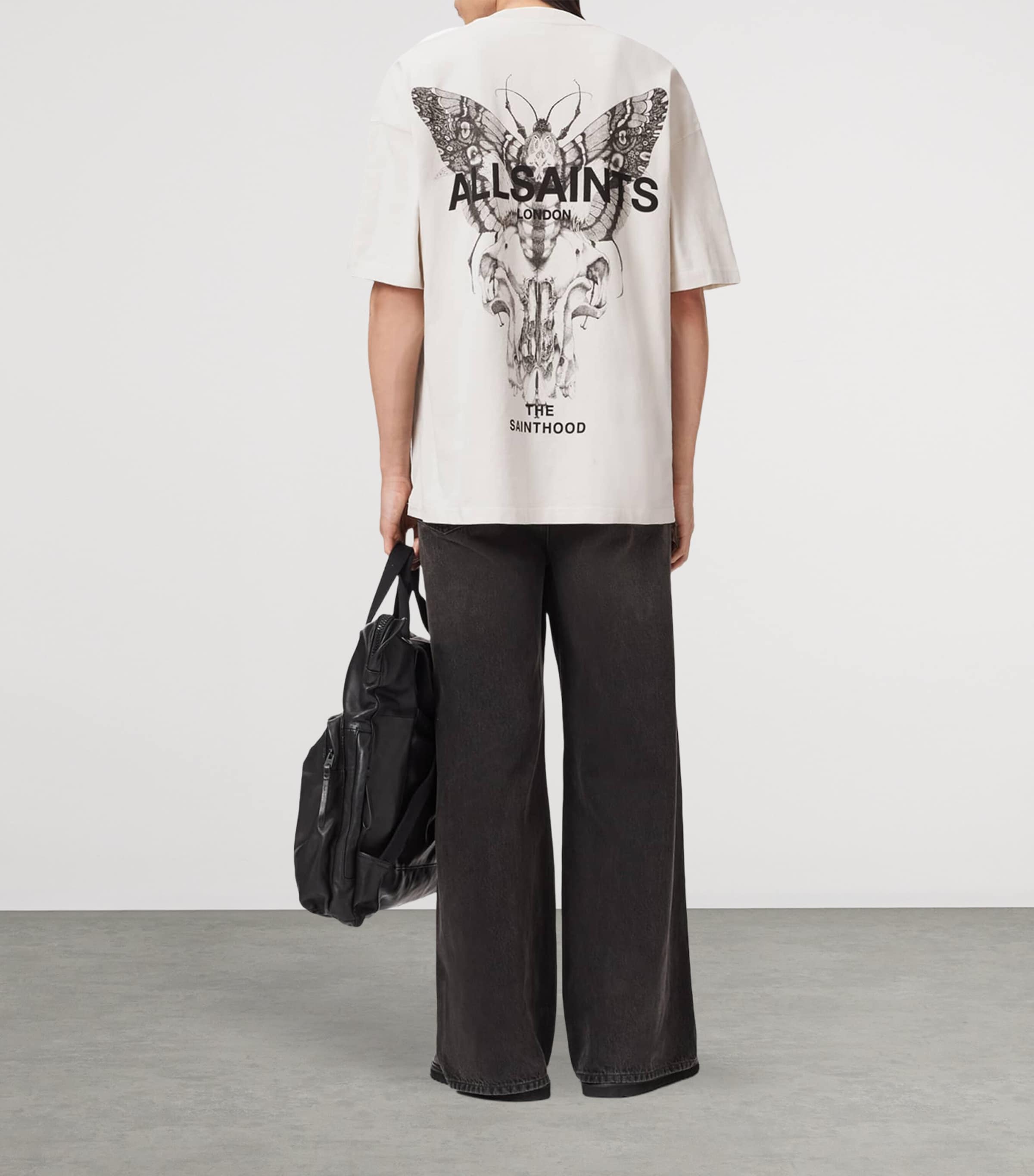 AllSaints Mens Organic Cotton Hallis T-Shirt Dusk White Image 5