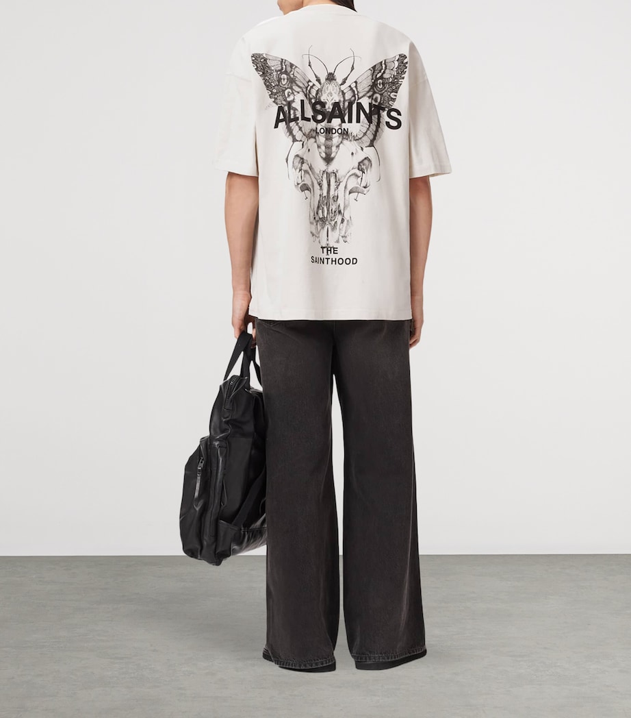 AllSaints Mens Organic Cotton Hallis T-Shirt Dusk White Image 5