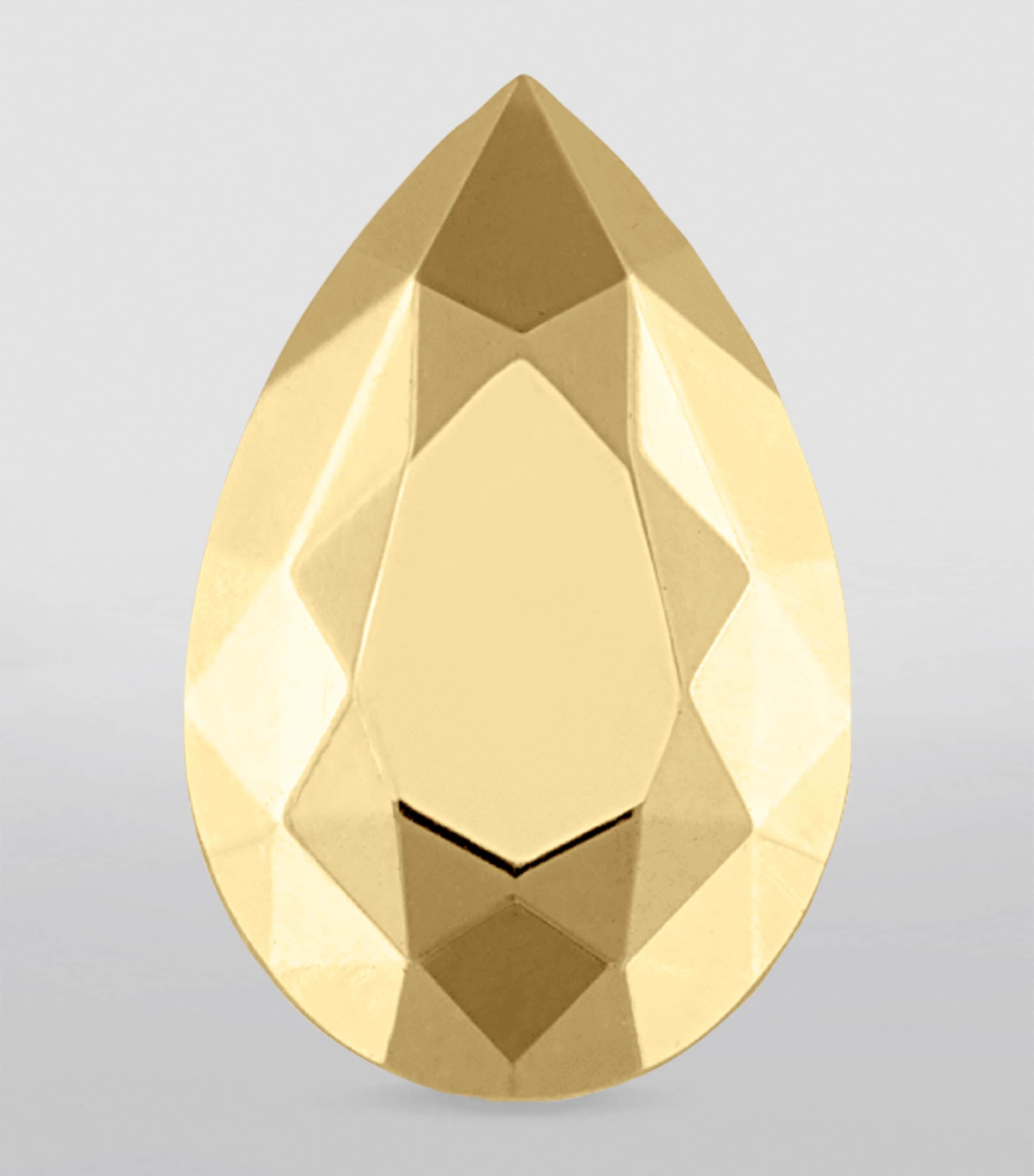 Faceted Pear Threaded Stud Earring (6.5mm) YELLOW GOLD Image 3