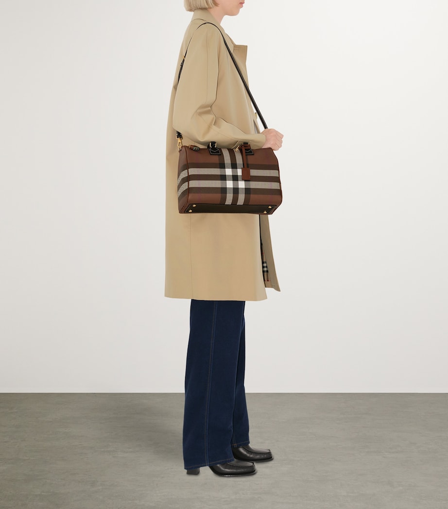 Mini Check Holdall DARK BIRCH BROWN CHK Image 3