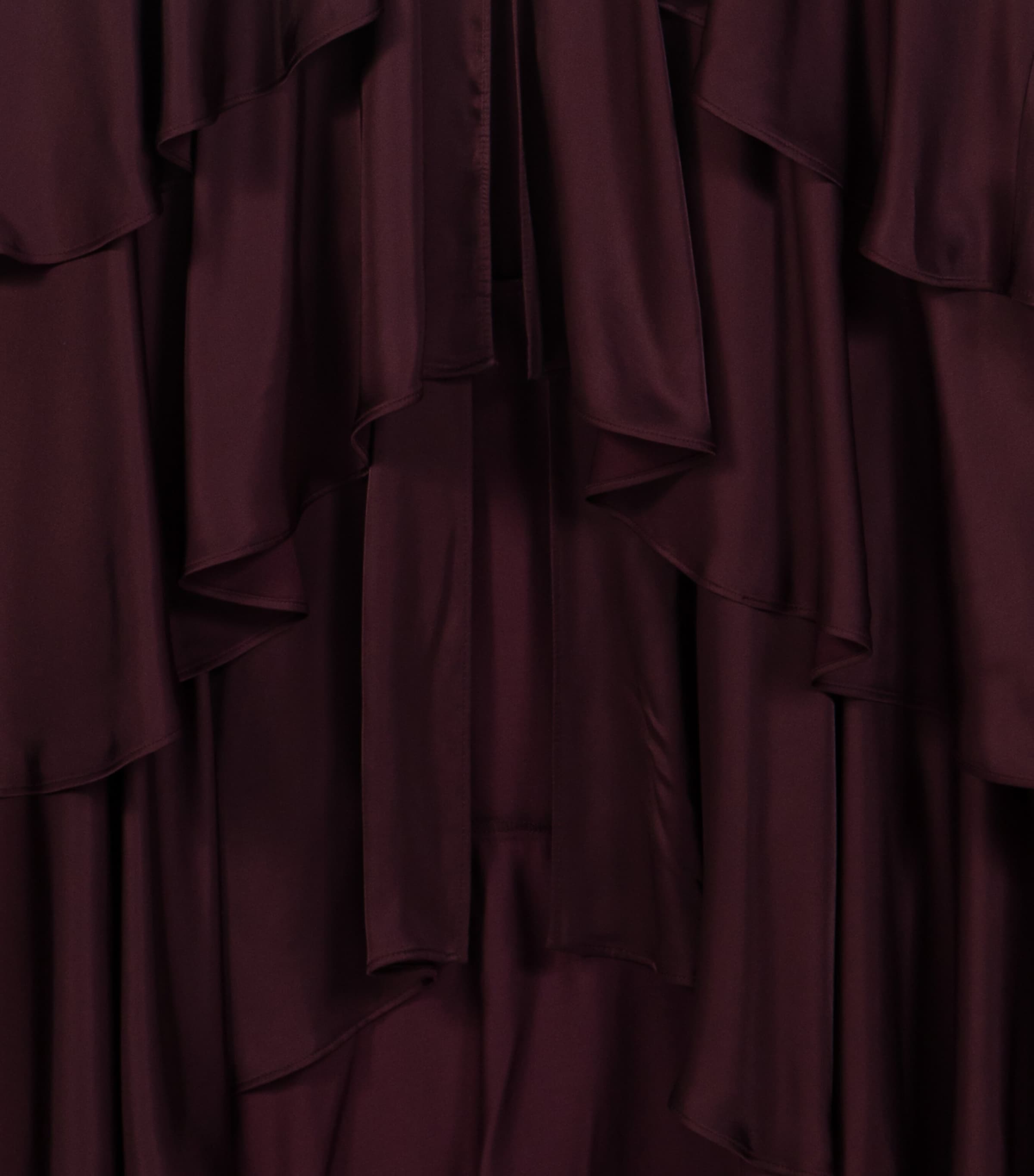 Maje Womens Tiered Pussybow Midi Dress Burgundy Image 8