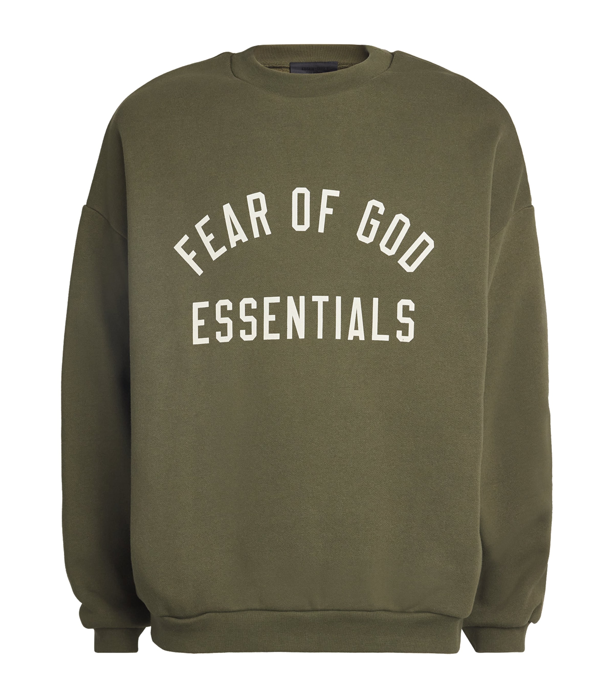 Shop Essentials Cotton-blend Logo Sweatshirt In Green