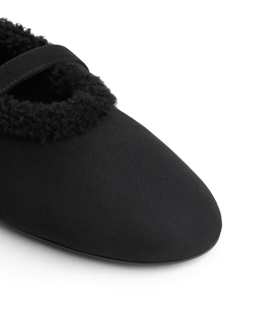 Alaïa Shearling Ballet Flats Black Image 4