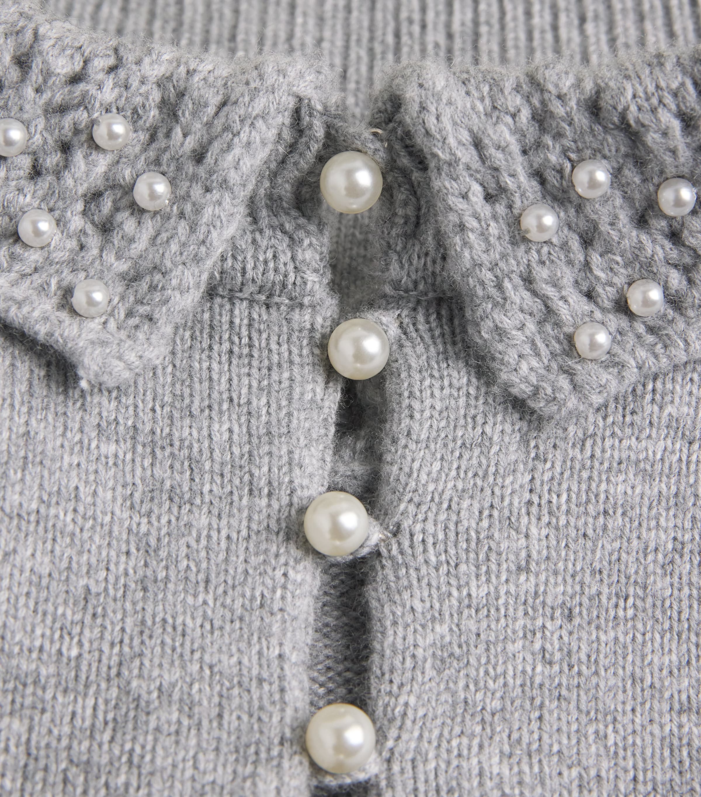 Wool-Cashmere Embellished Sweater MOTTLED GREY Image 5