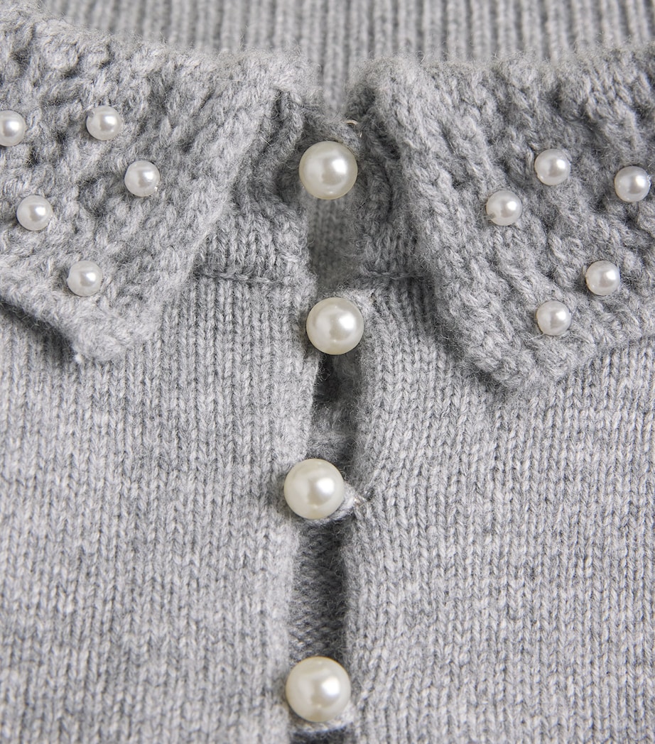 Wool-Cashmere Embellished Sweater MOTTLED GREY Image 5
