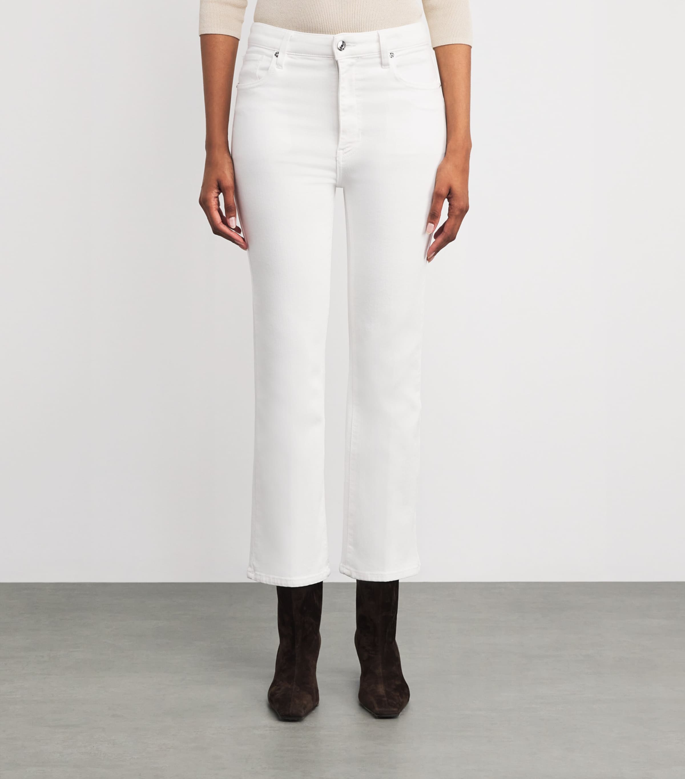 The Reboot Crop Bootcut Jeans WHITE Image 3
