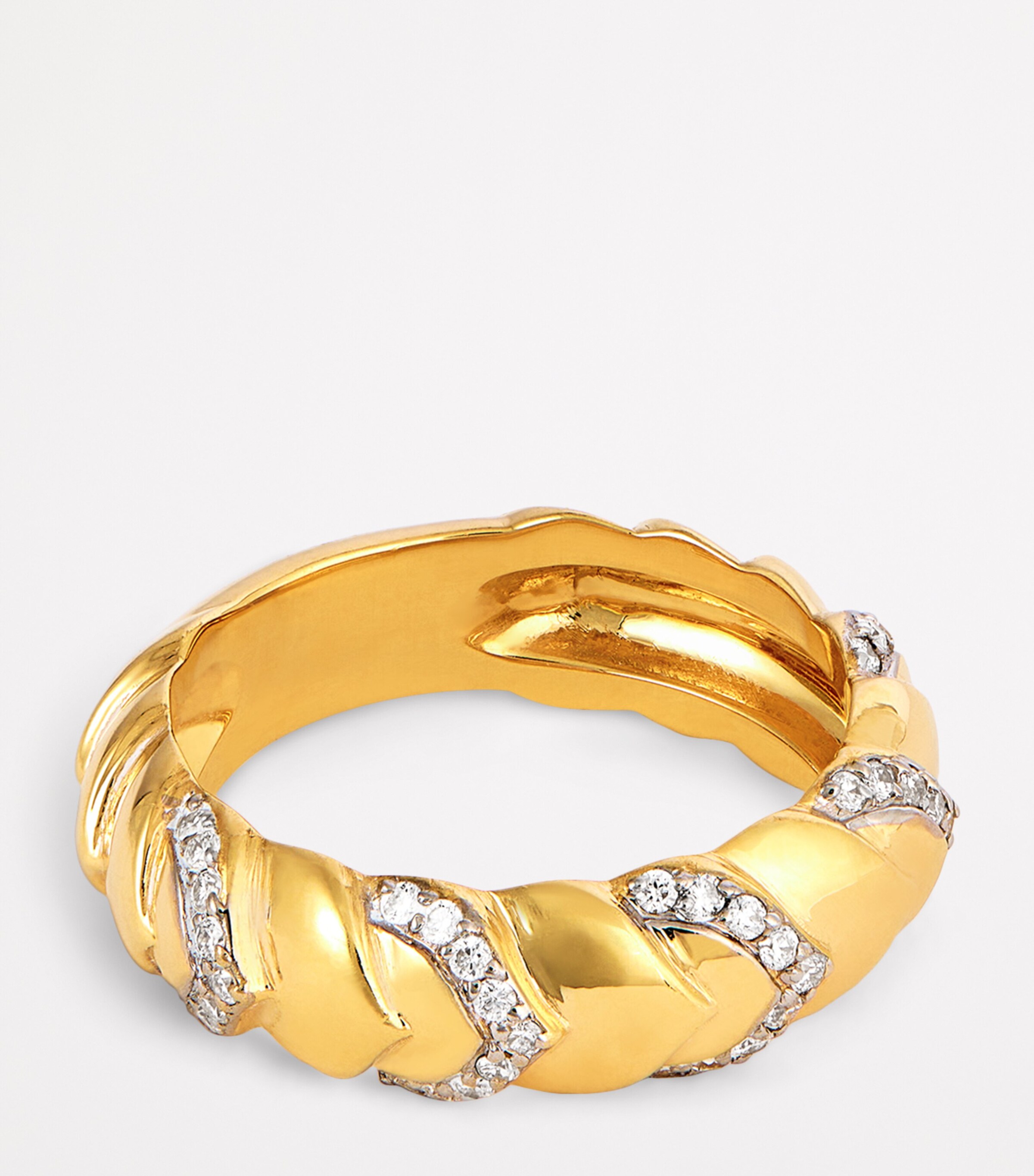 Yellow Gold and Diamond Cobra Stackable Ring YELLOW GOLD Image 4