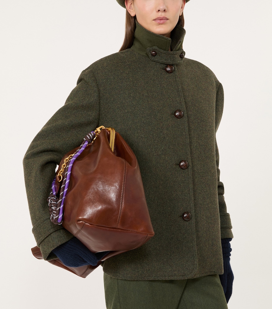 Weekend Max Mara Womens Virgin Wool-Blend Coat Sage Green Image 5