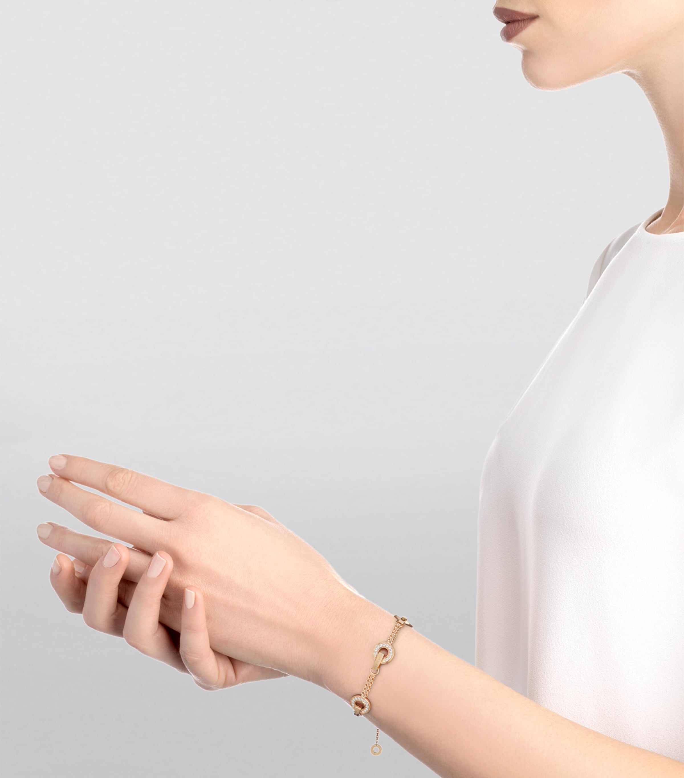 Rose Gold and Diamond BVLGARI BVLGARI Openwork Bracelet PINK GOLD Image 3