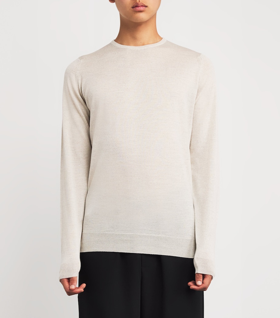 Merino Wool Lundy Sweater GREY FLEECE Image 3