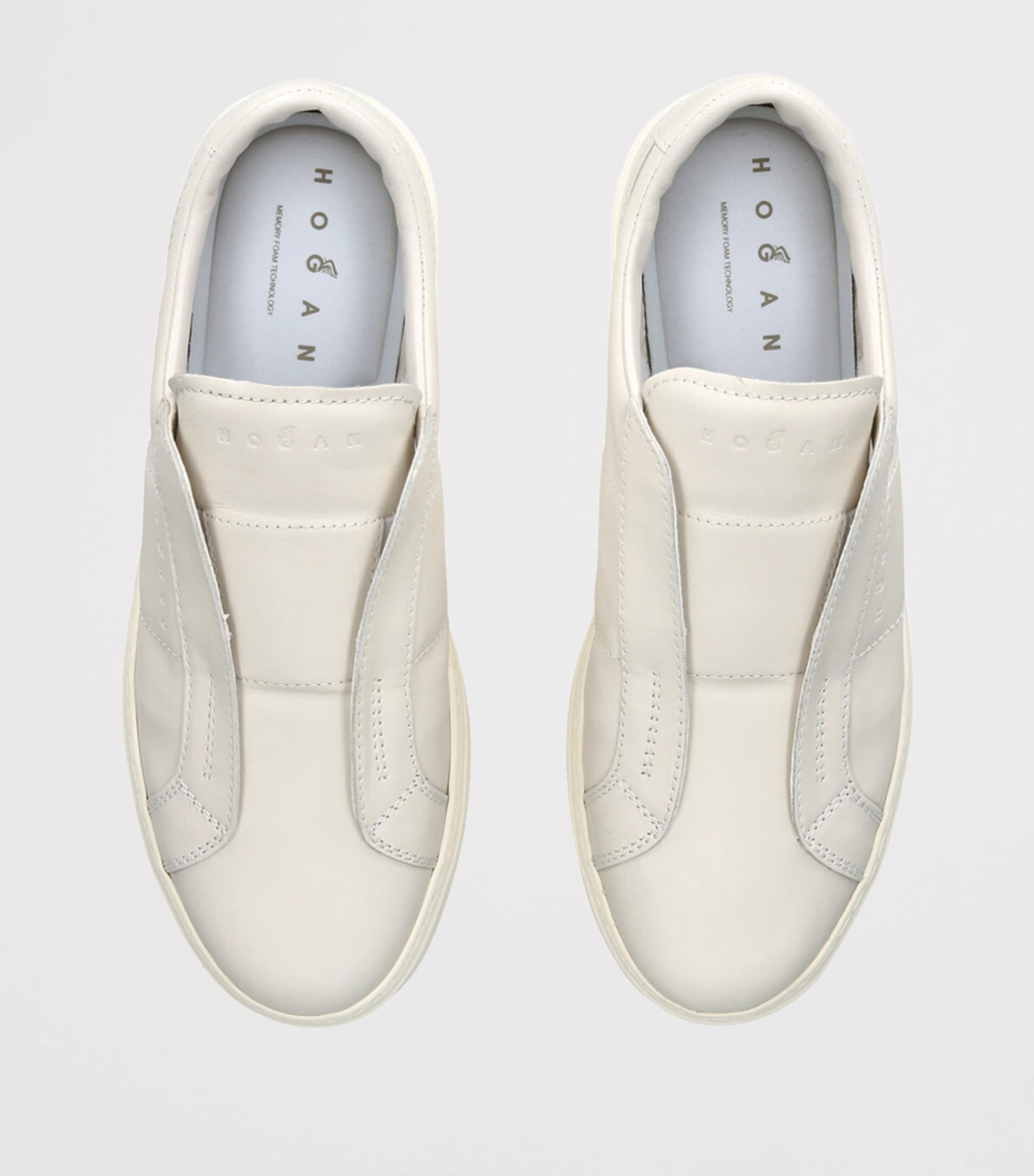 Leather H668 Slip-On Sneakers BONE Image 4