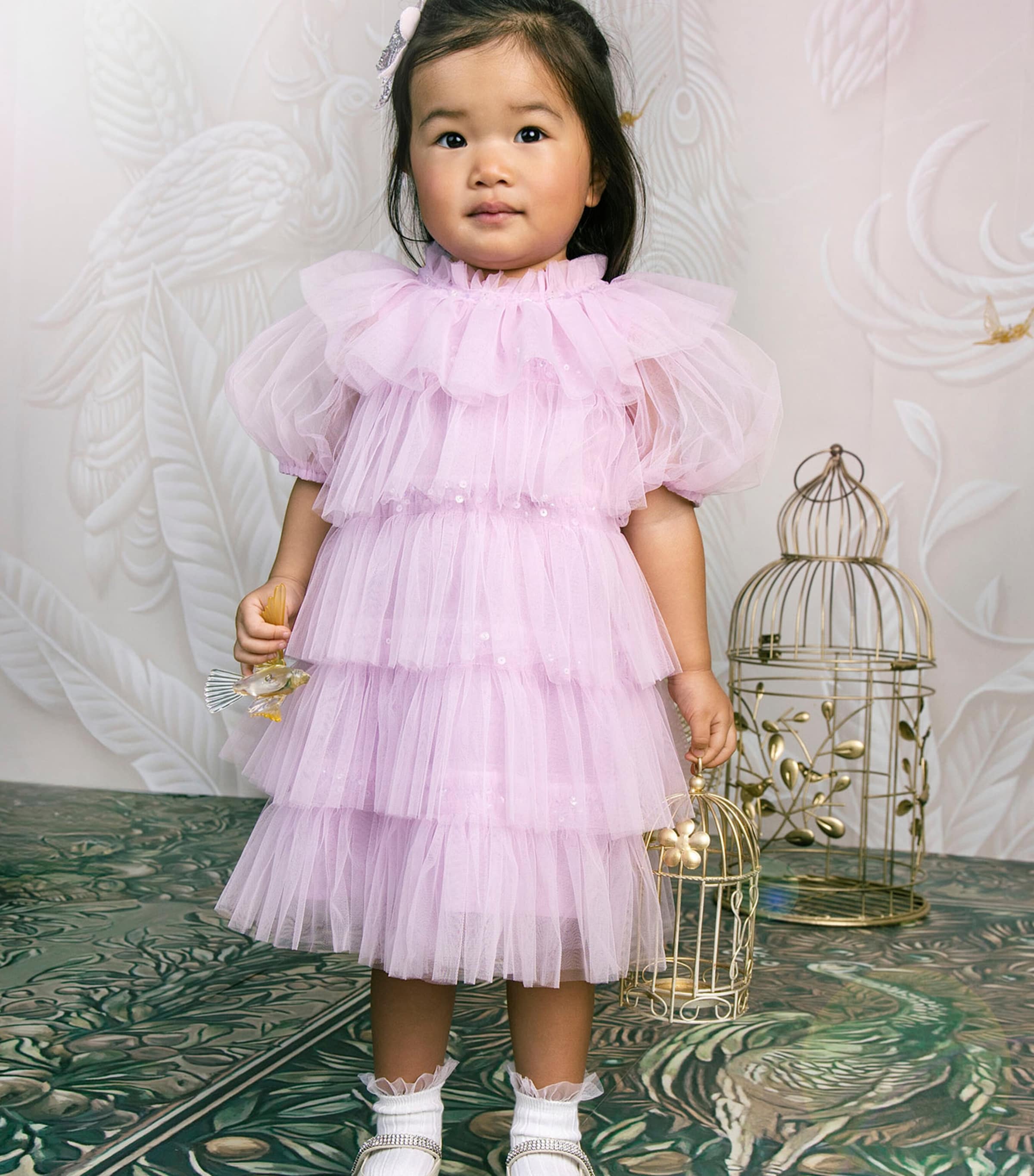 Tutu Du Monde Tulle Love Parade Dress (0-24 Months) Orchid Bouquet Image 2