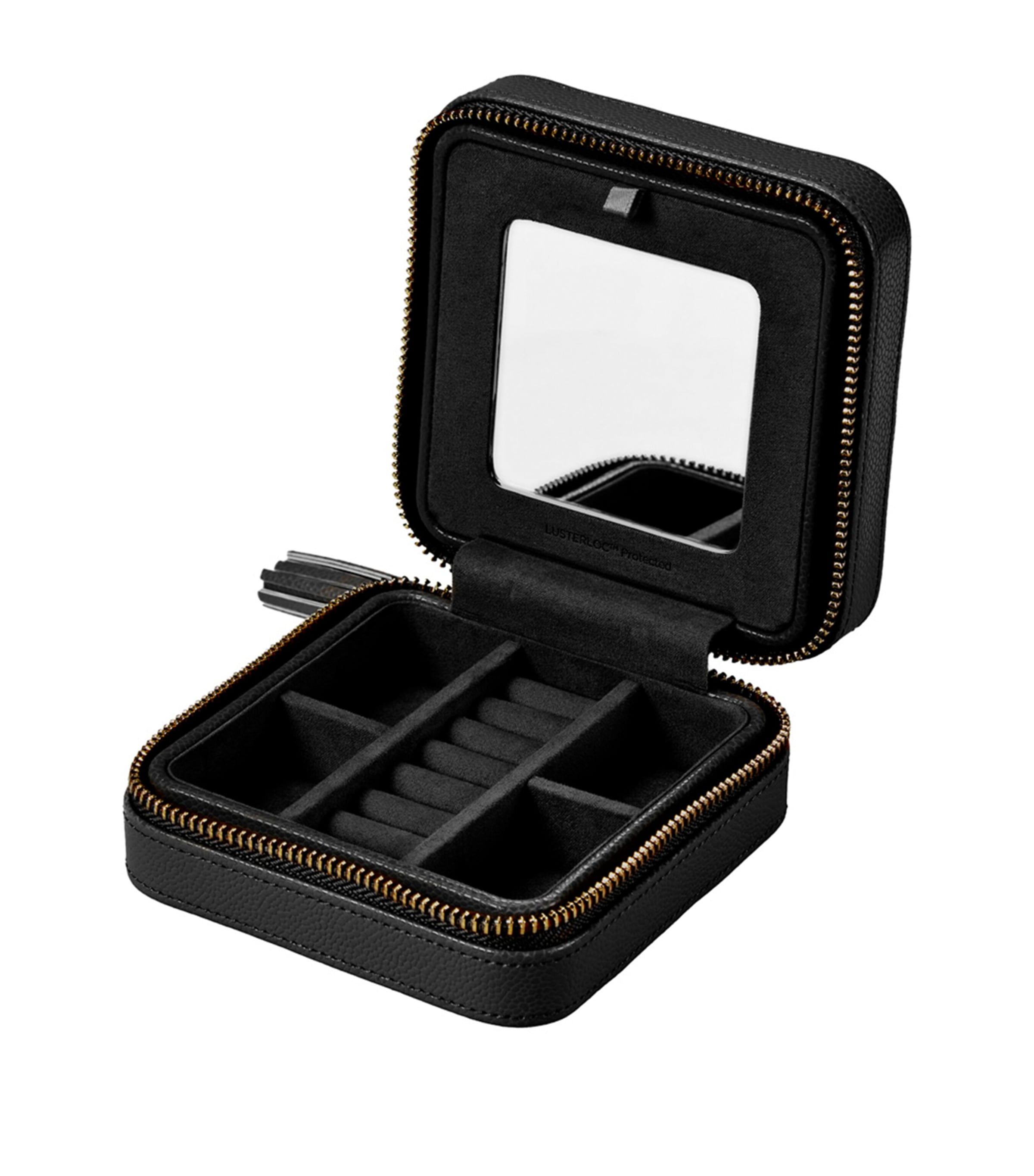 WOLF Lauren Jewellery Travel Case Black Image 3
