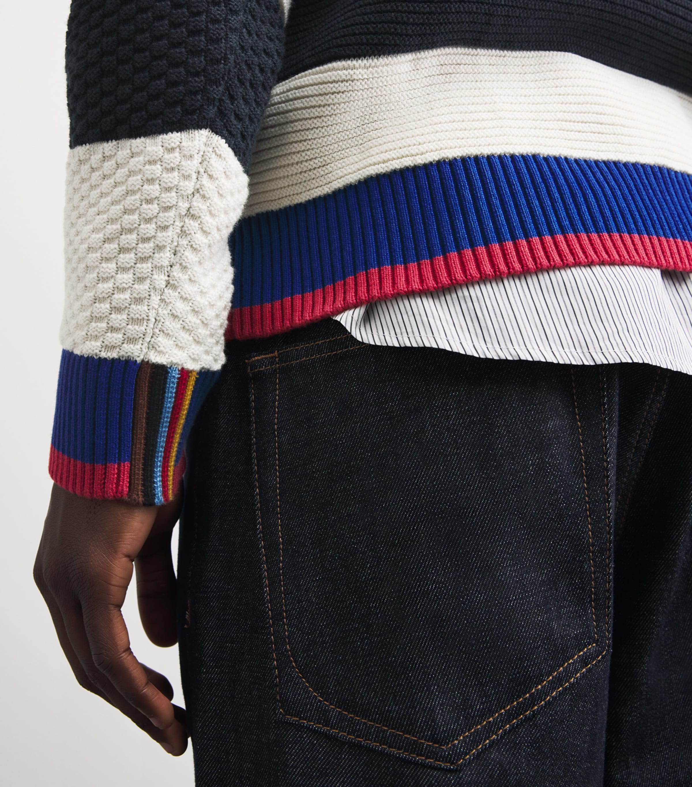 Barbour Mens x Paul Smith Cotton Stripe Southwold Sweater Image 3