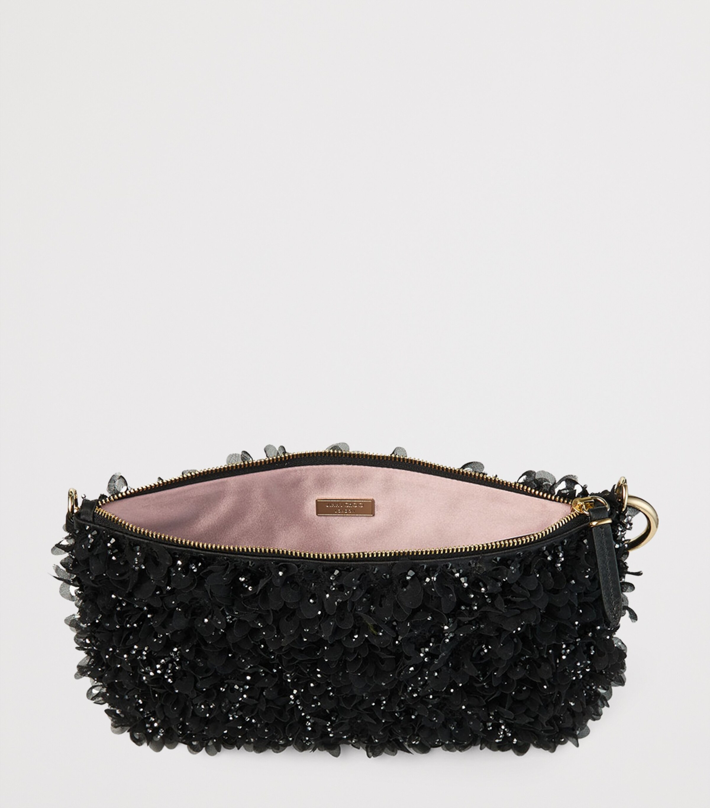 Callie Crystal-Embellished Satin Clutch Bag BLACK/LIGHT GOLD Image 6