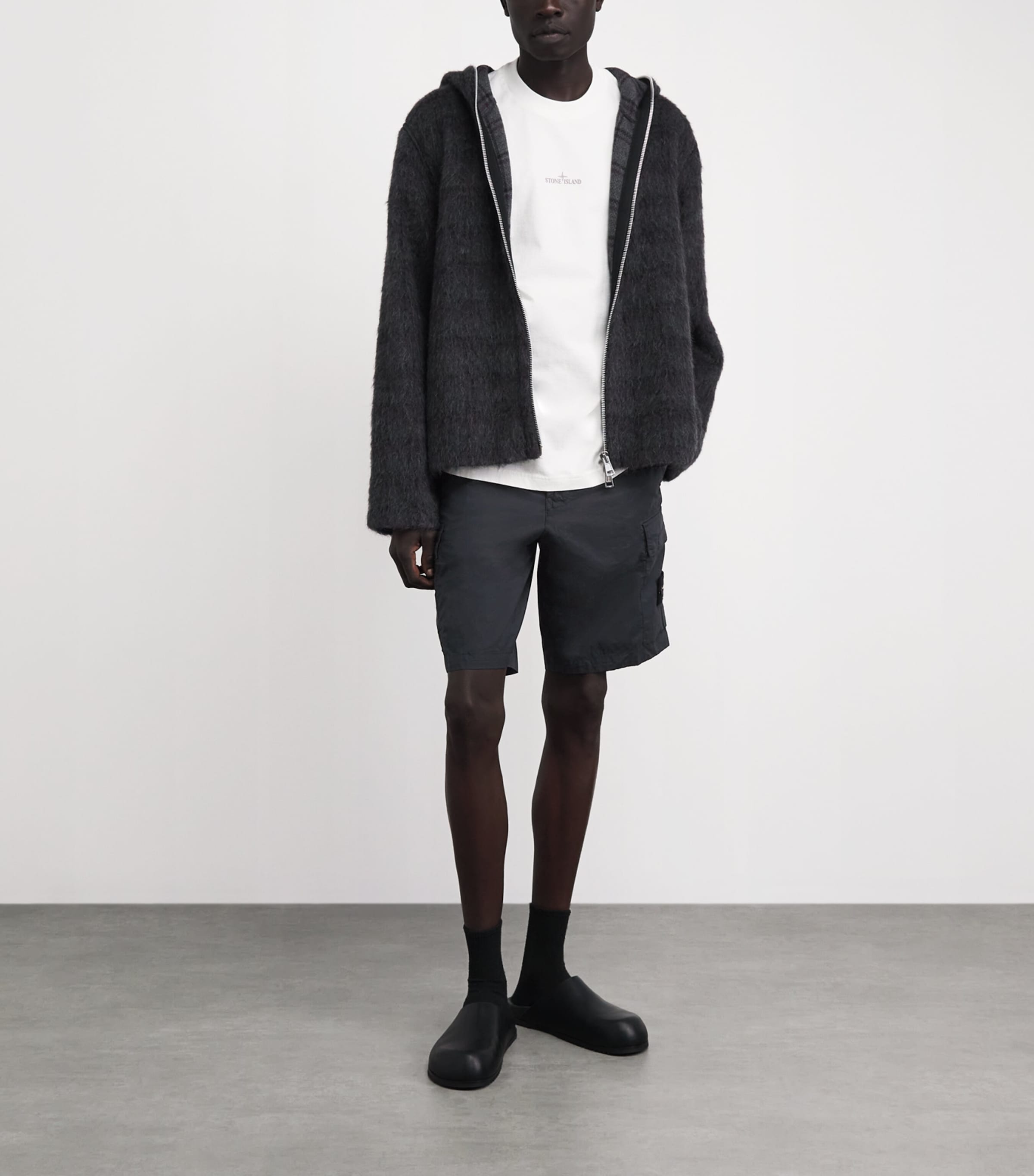 Stone Island Mens Stretch-Cotton Tela Bermuda Shorts Image 2