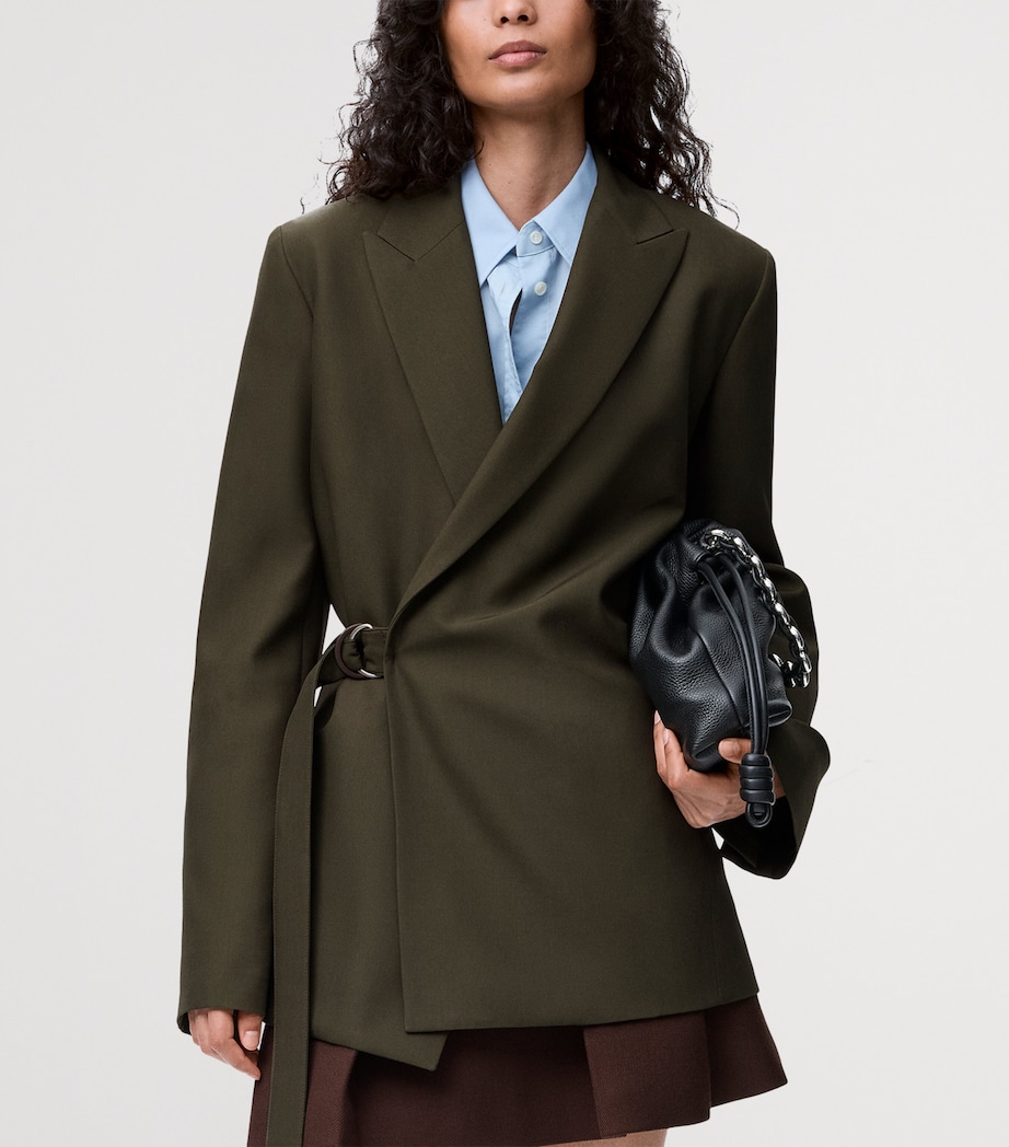 Wool Draped Blazer KHAKI GREEN Image 3