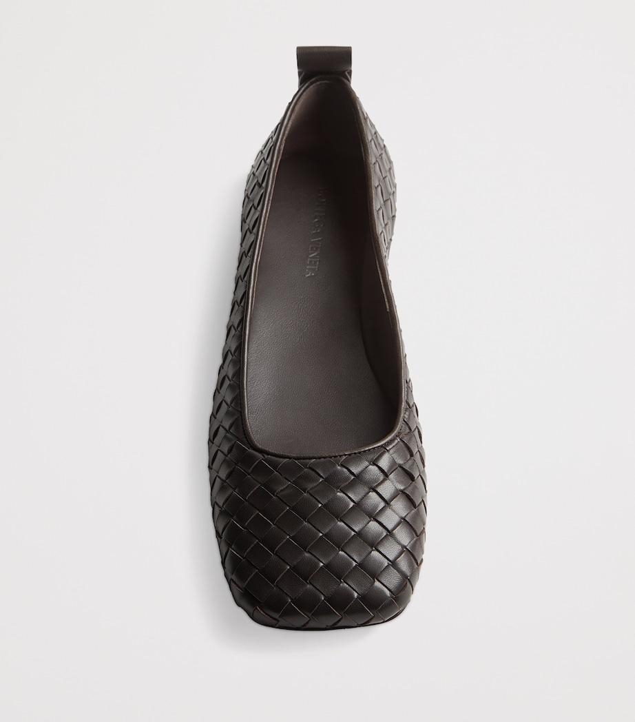 Bottega Veneta Womens Leather Intrecciato Ballet Flats Image 4