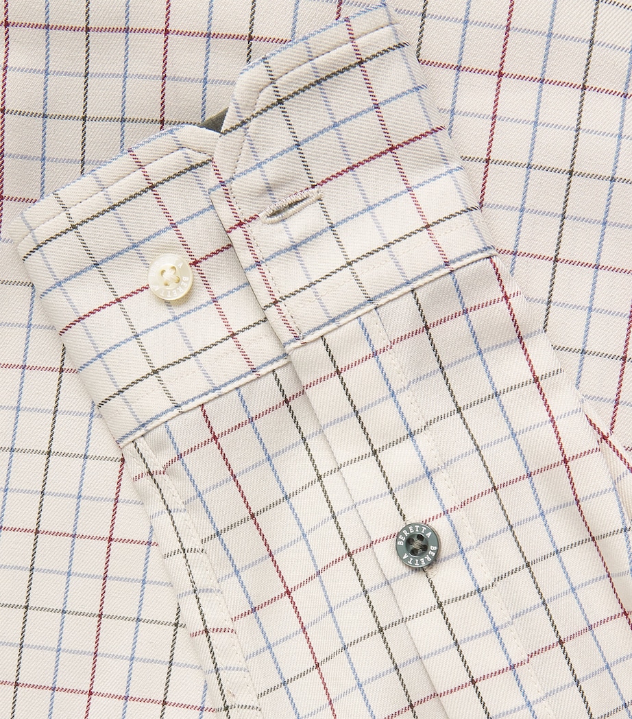 Beretta Mens Check Charlow Shirt Ivory/ Blue Image 5