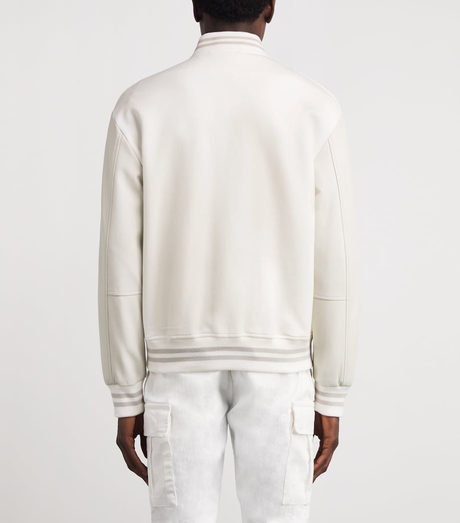 Cotton-Blend Jersey Bomber Jacket BIANCO E BIANCO Image 4