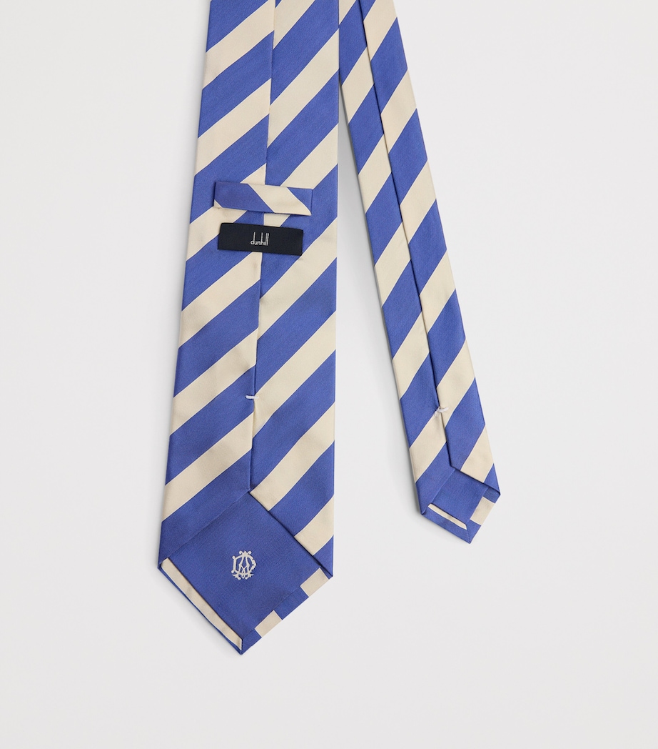 Dunhill Mulberry Silk Stripe Tie Blue Image 2
