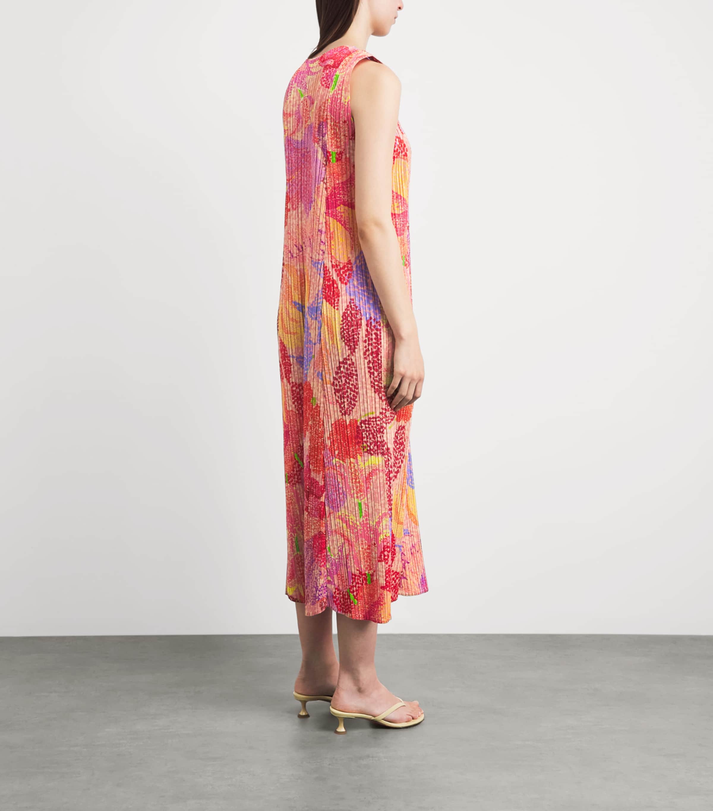 Pleats Please Issey Miyake Womens Pleated Foggy Forest Midi Dress Pink Image 5