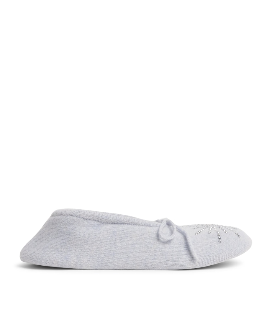 William Sharp Cashmere Embellished Dolly Slippers Blue Mist Blue Shade Image 1