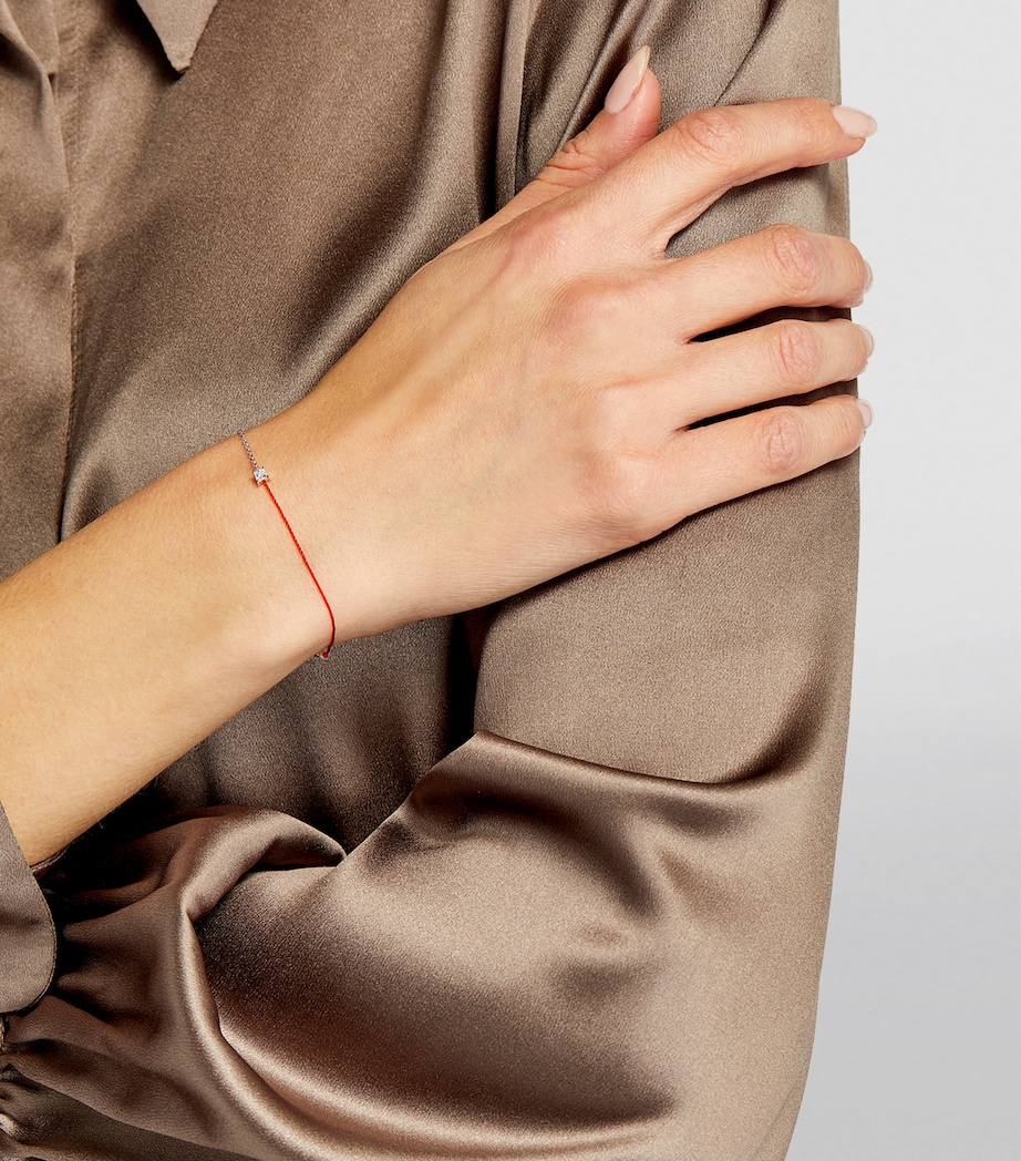 White Gold and Diamond Royal String Bracelet RED Image 4