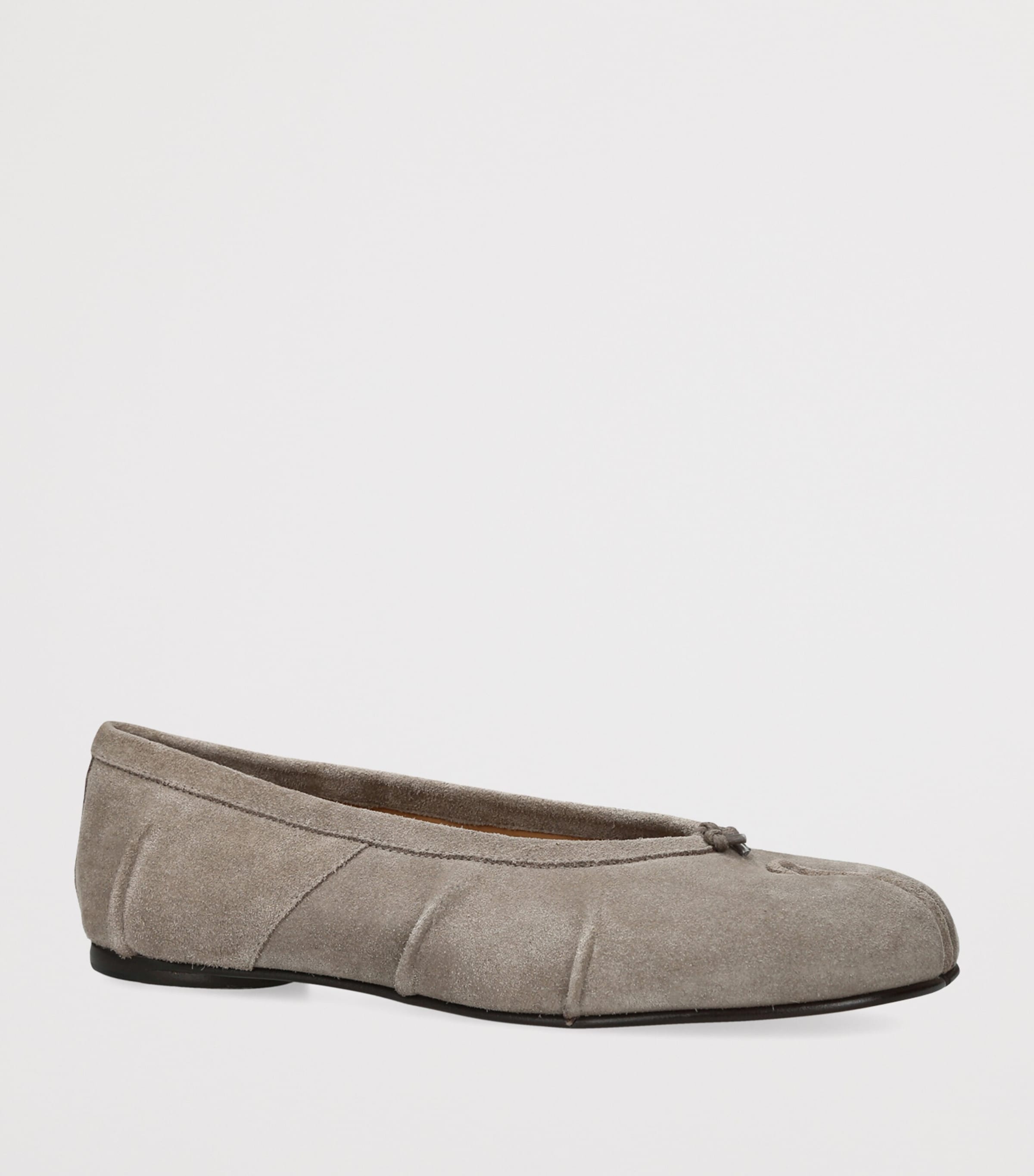 Maison Margiela Suede Tabi Ballet Flats Taupe Image 2