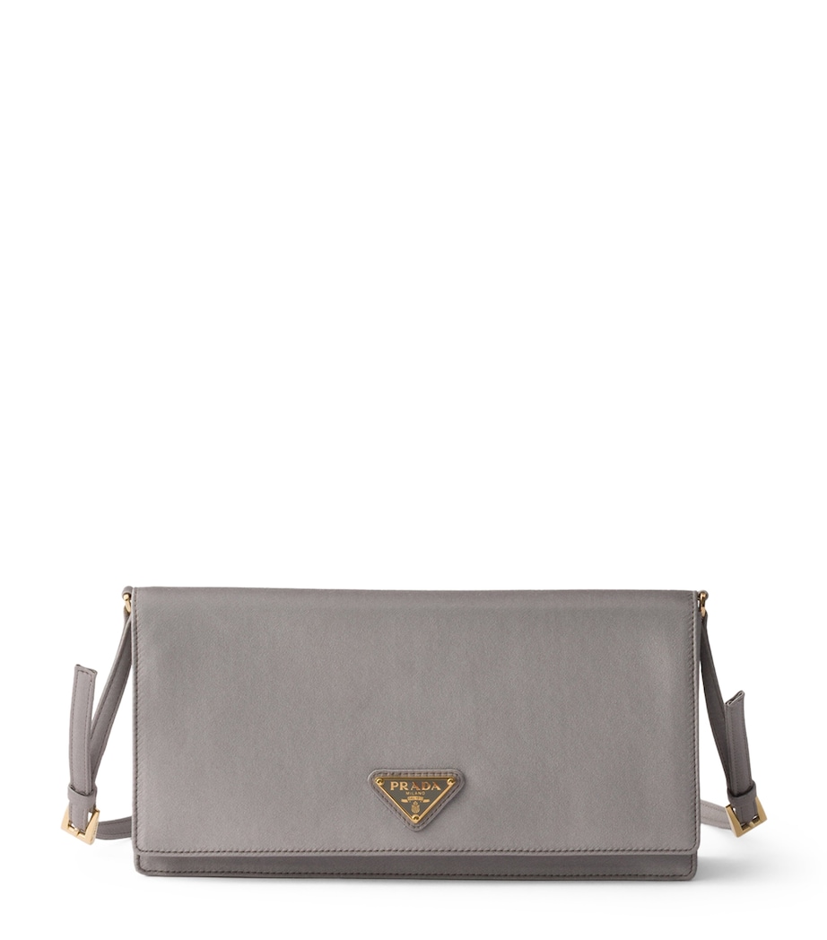 Prada Mini Satin Shoulder Bag Grey Image 1