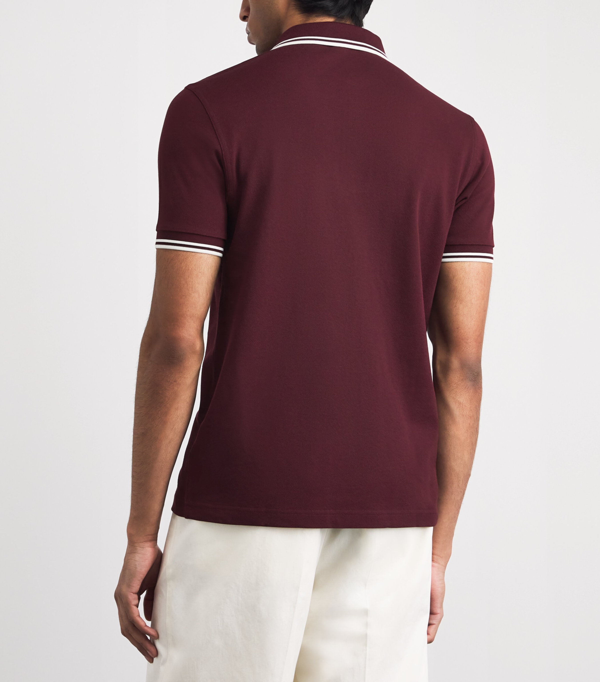 Fred Perry Mens Twin Tipped Polo Shirt Oxblood / Ecru Image 5