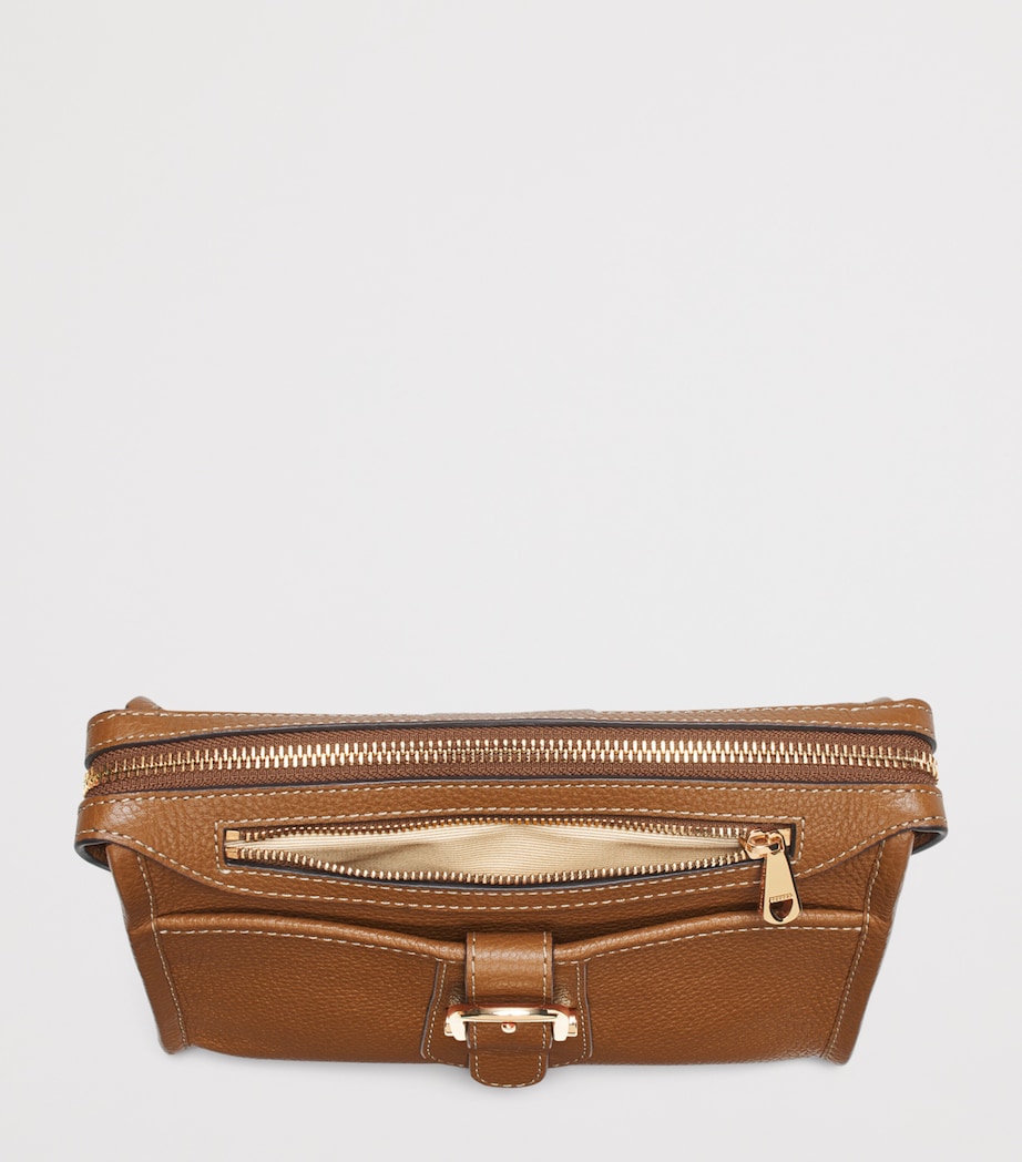 Aspinal Of London Small Leather Bella Cross-Body Satchel Tan Image 4