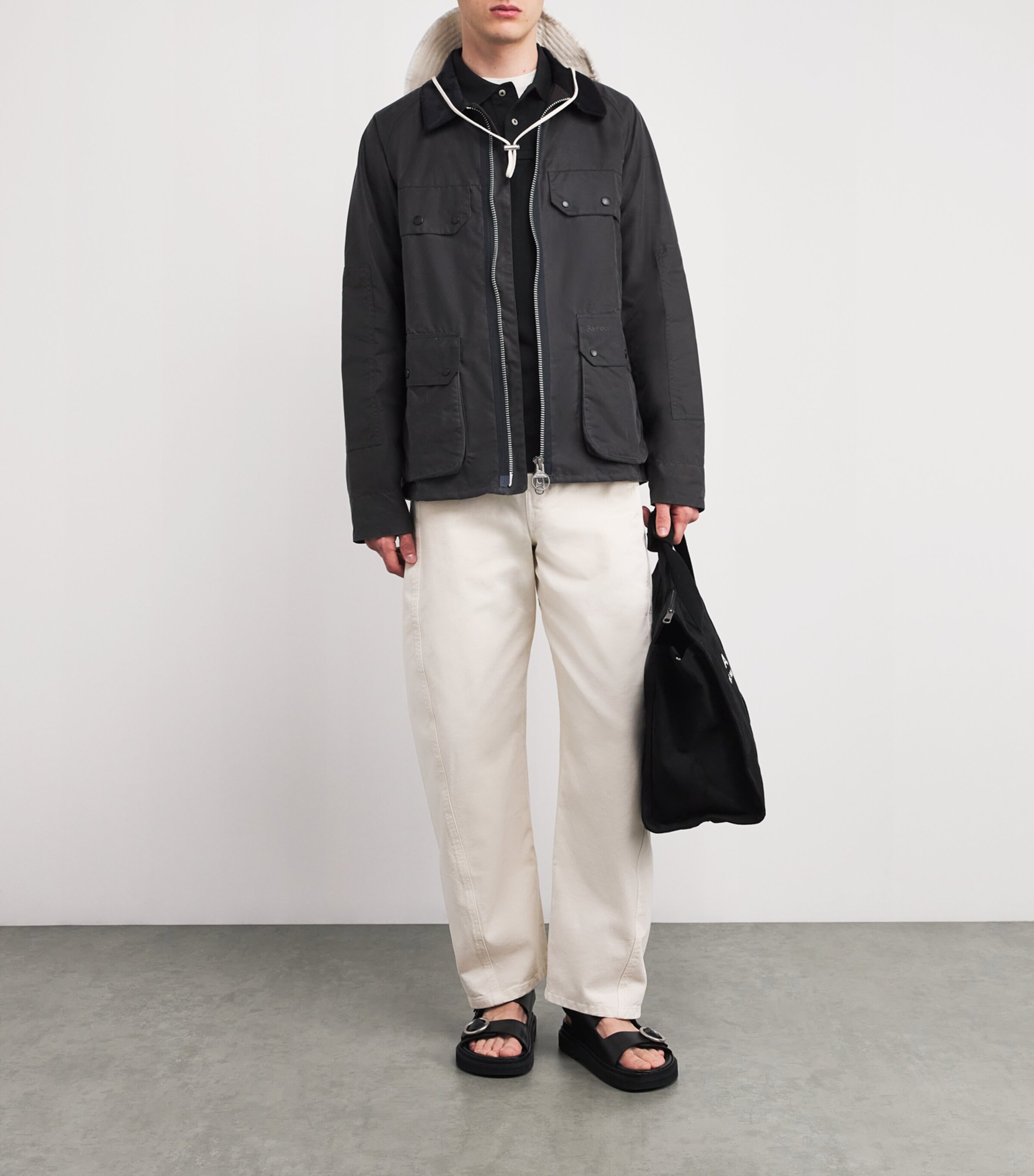 Cotton Mesh Custom-Fit Polo Shirt POLO BLACK Image 2