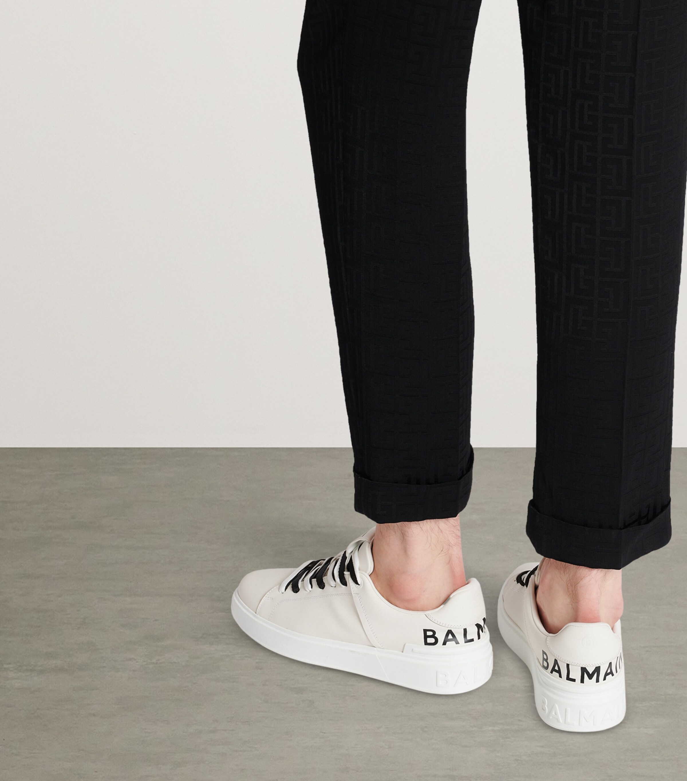 Balmain Leather B-Court Sneakers Blanc Image 8