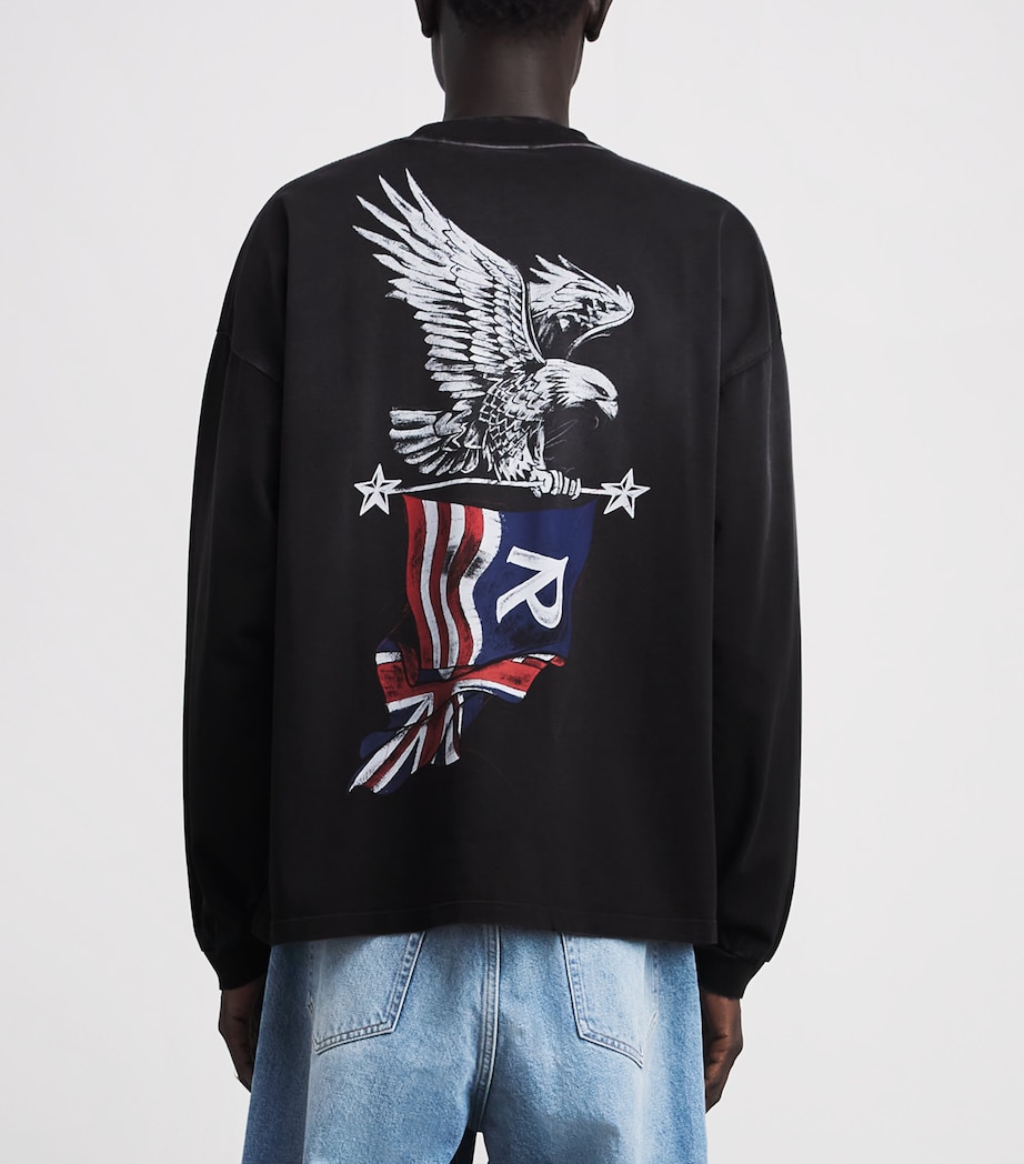 Represent Mens Cotton Eagle Long-Sleeve T-Shirt Black Image 5